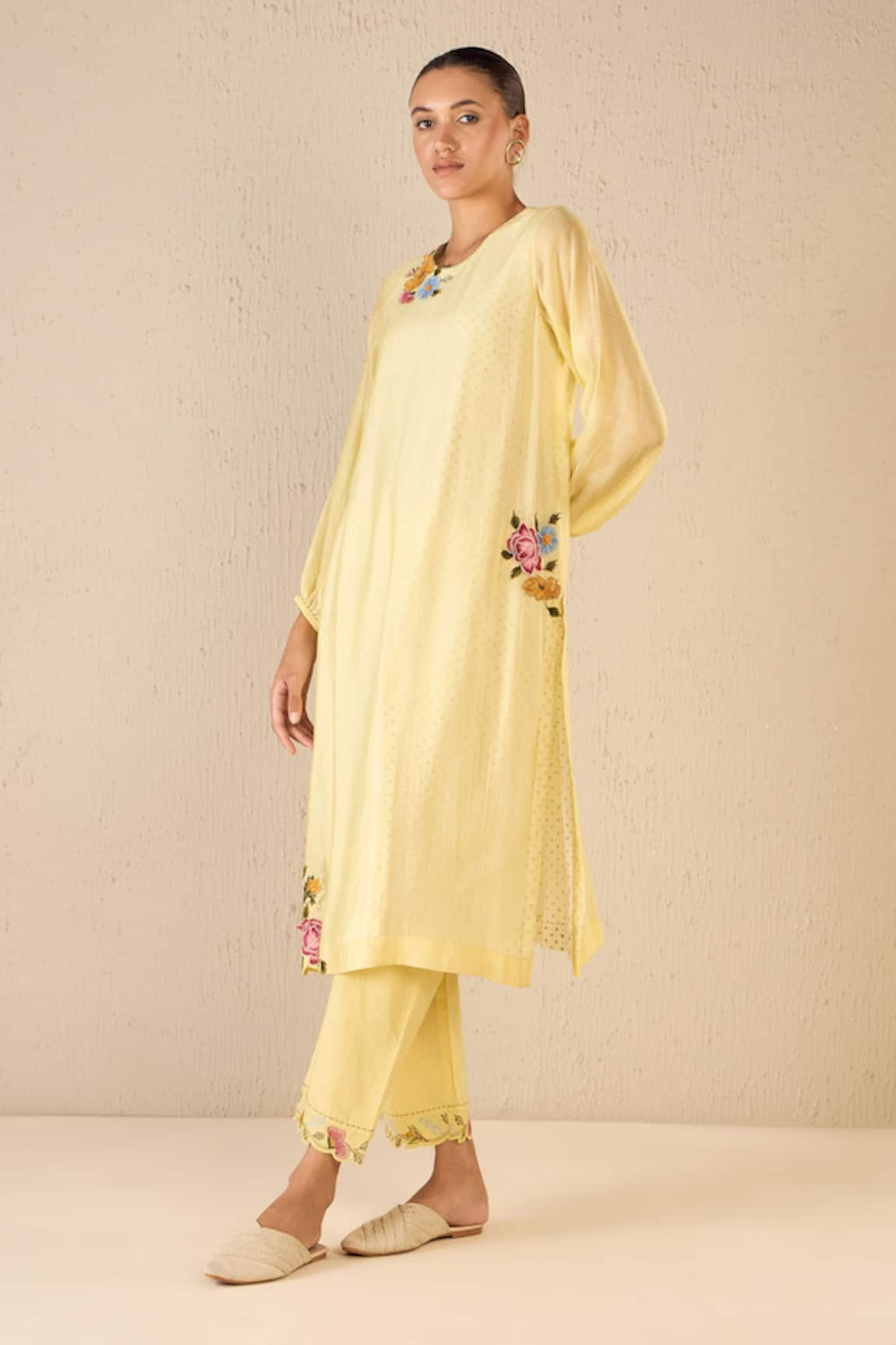 Shivani Bhargava Garden Glory Chanderi Applique Kurta