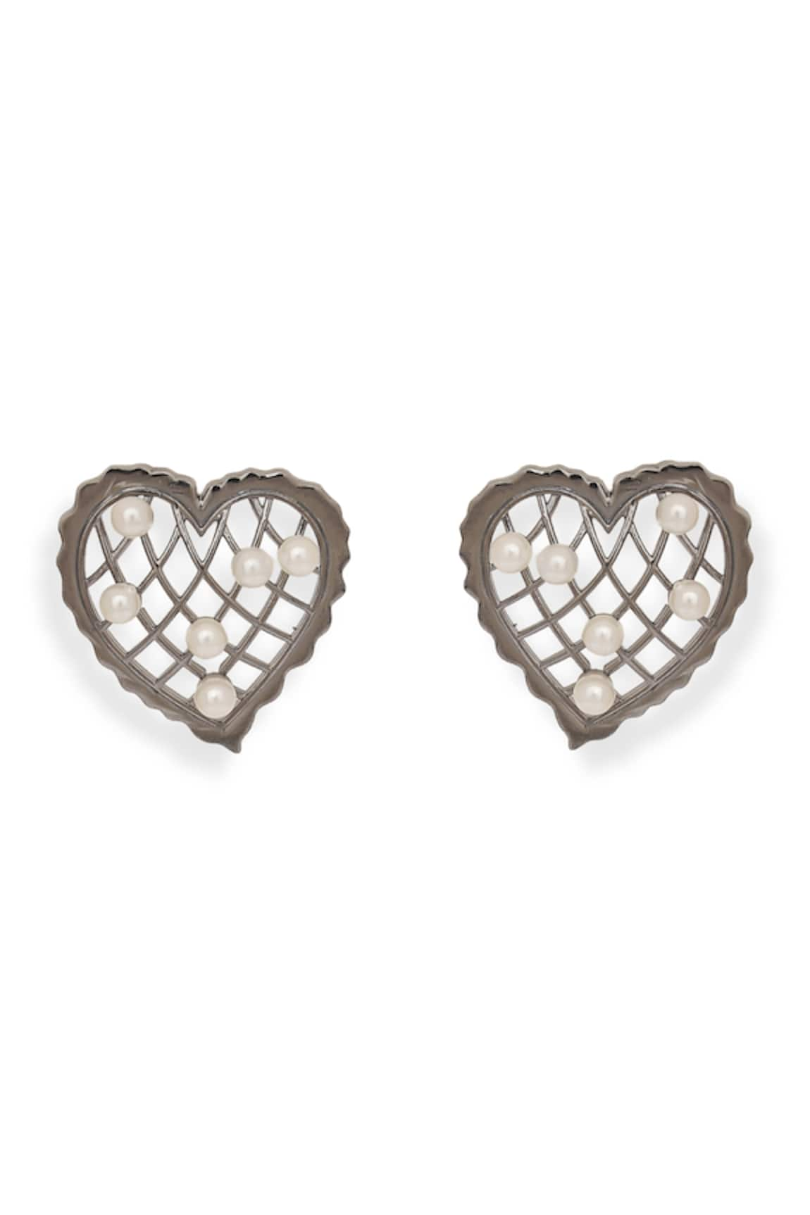 Esme by Aashna Dalmia Whispering Heart Pearl Embellished Earrings