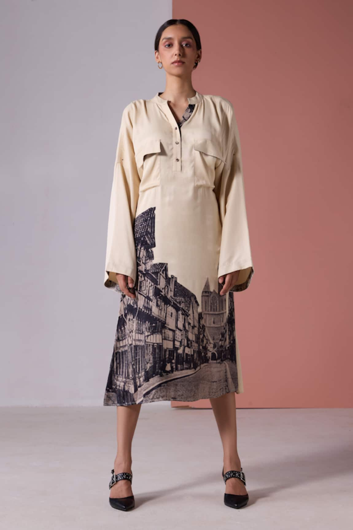 JYOTI SACHDEV IYER Paris Print Shirt Dress