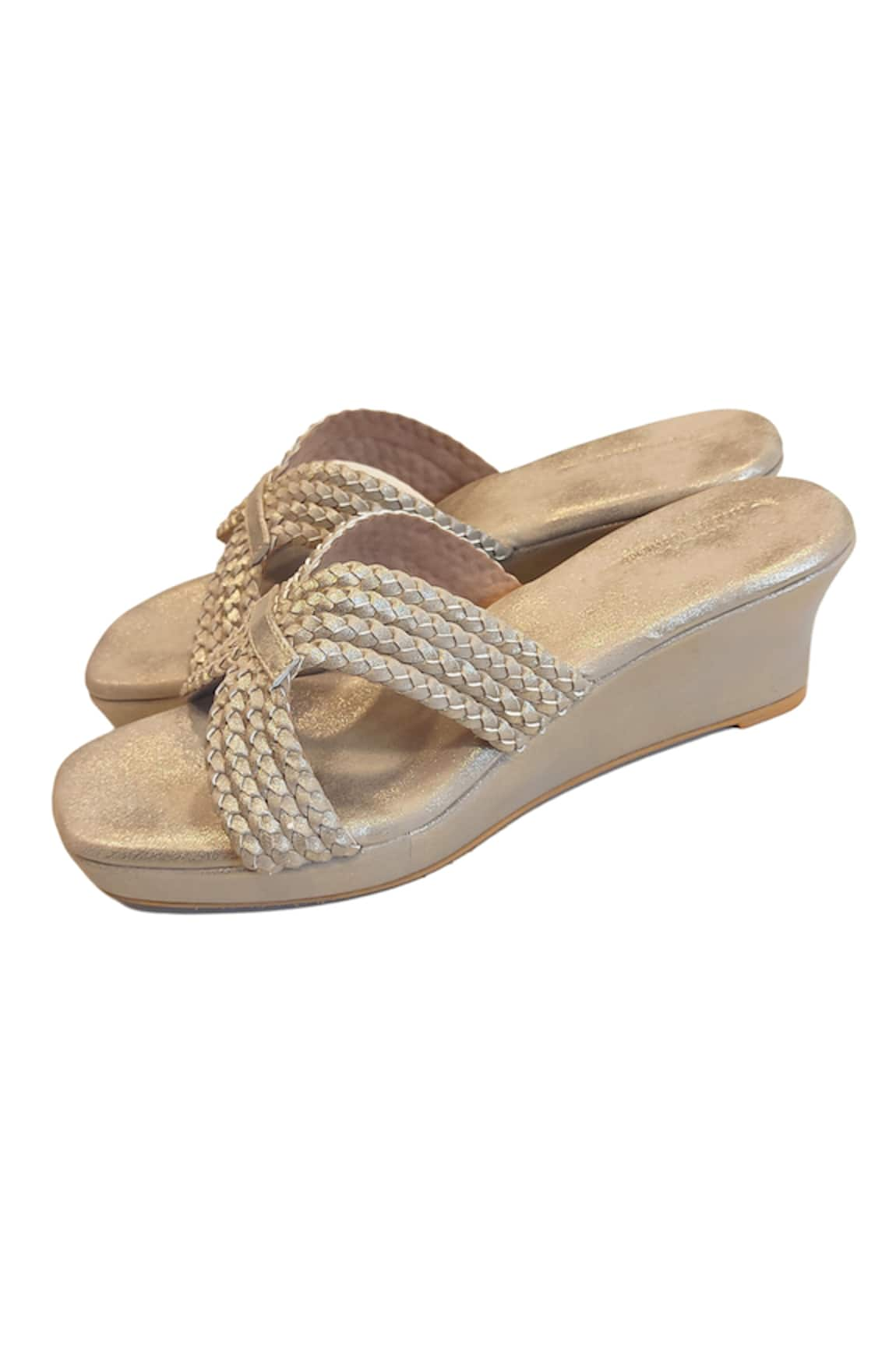 Cinderella by Heena Yusuf Woven Braided Wedges