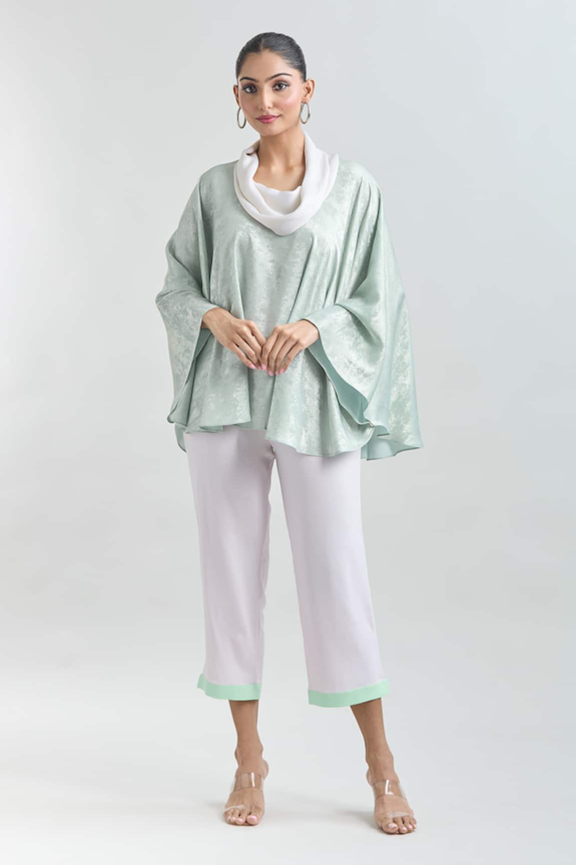 Mayank Anand Shraddha Nigam Textured Flared Poncho Top