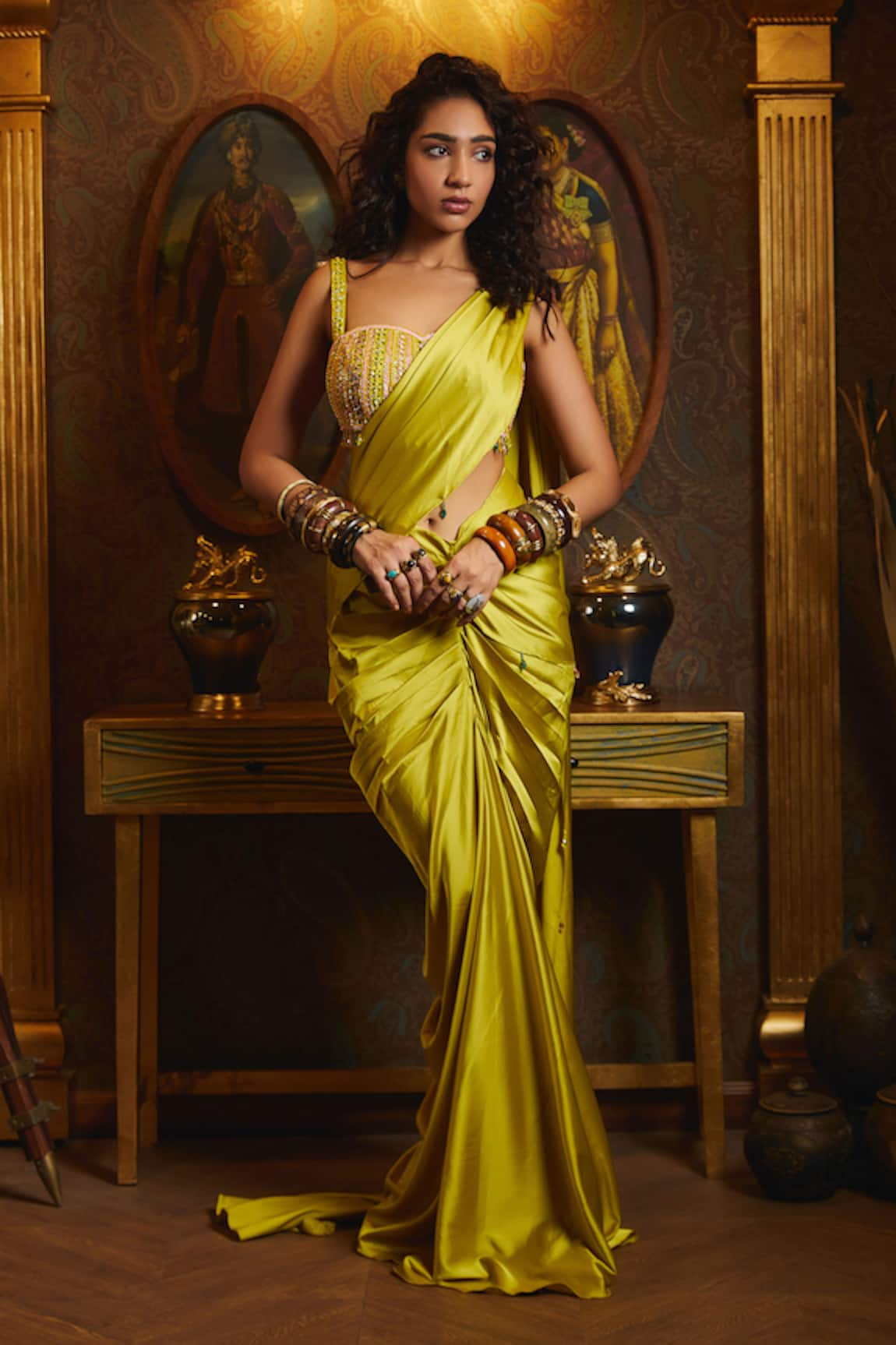 DiyaRajvvir Pre-Draped Saree With Blouse