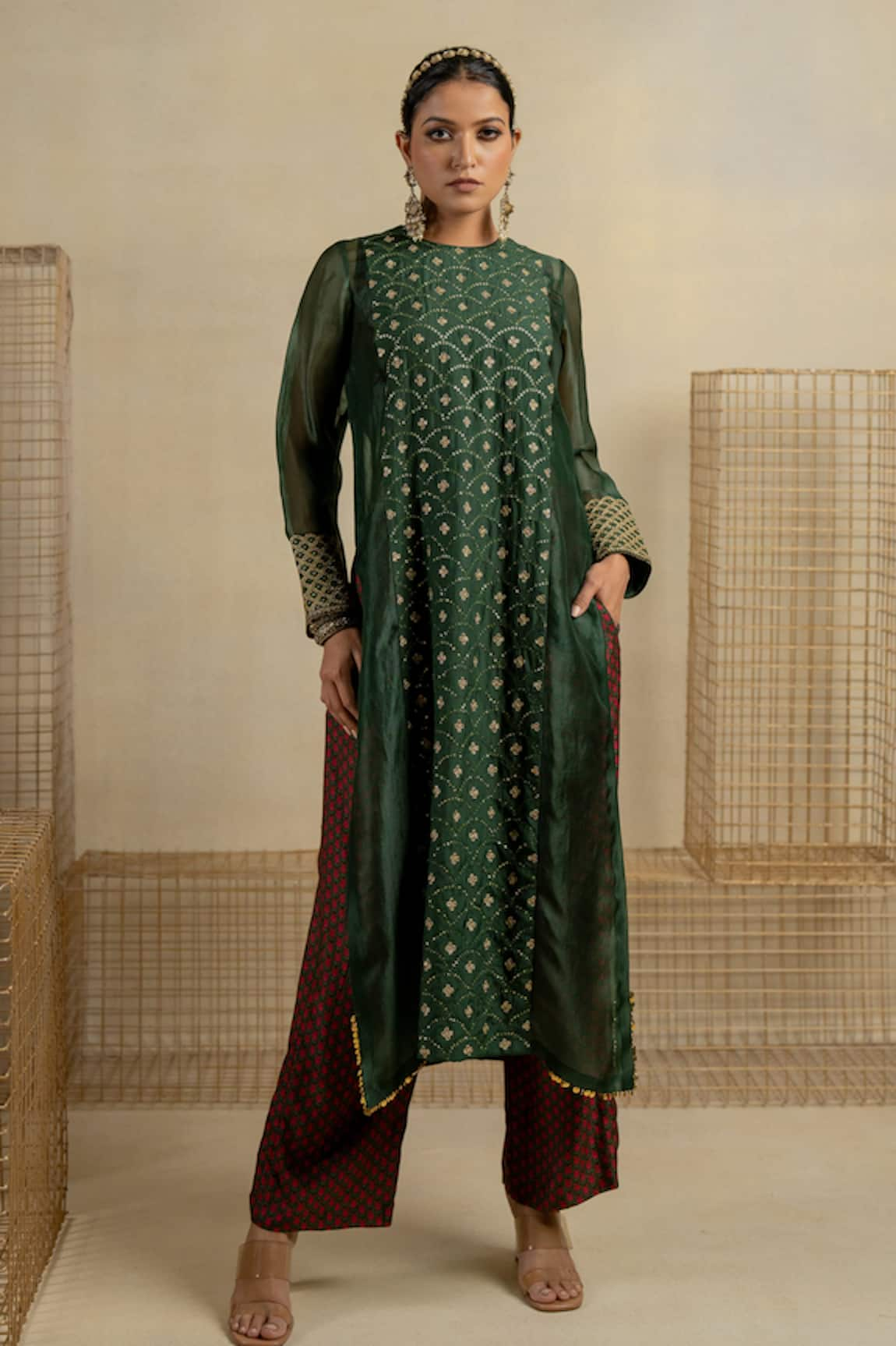 Pooja-Keyur Scallop Embroidered Kurta With Pant