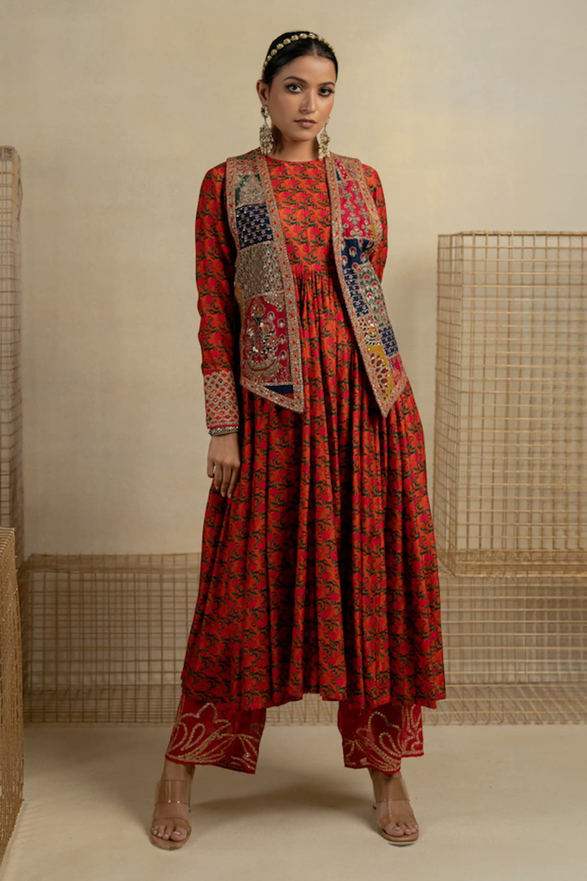 Pooja-Keyur Vatika Anarkali With Gulal Pant