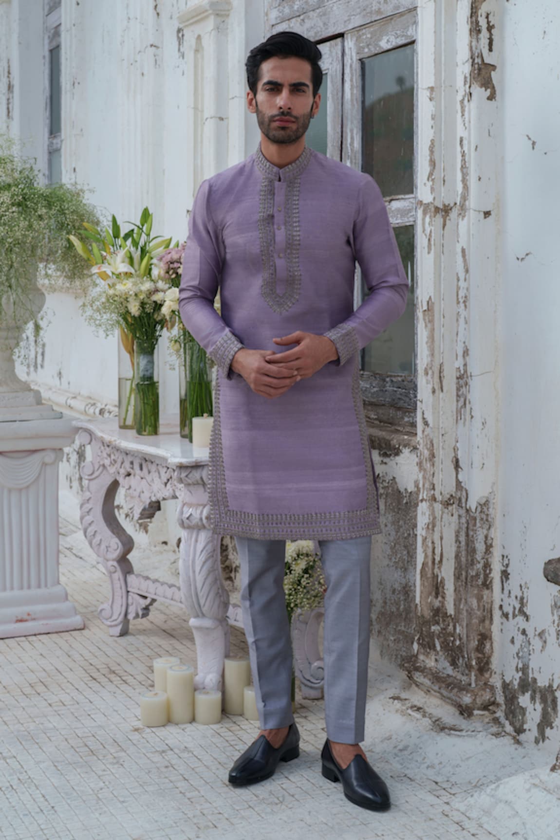 Amrit Dawani Fleur Embroidered Kurta With Trouser