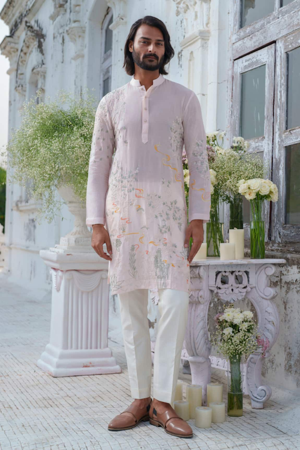 Amrit Dawani Gardenia Embroidered Kurta With Trouser