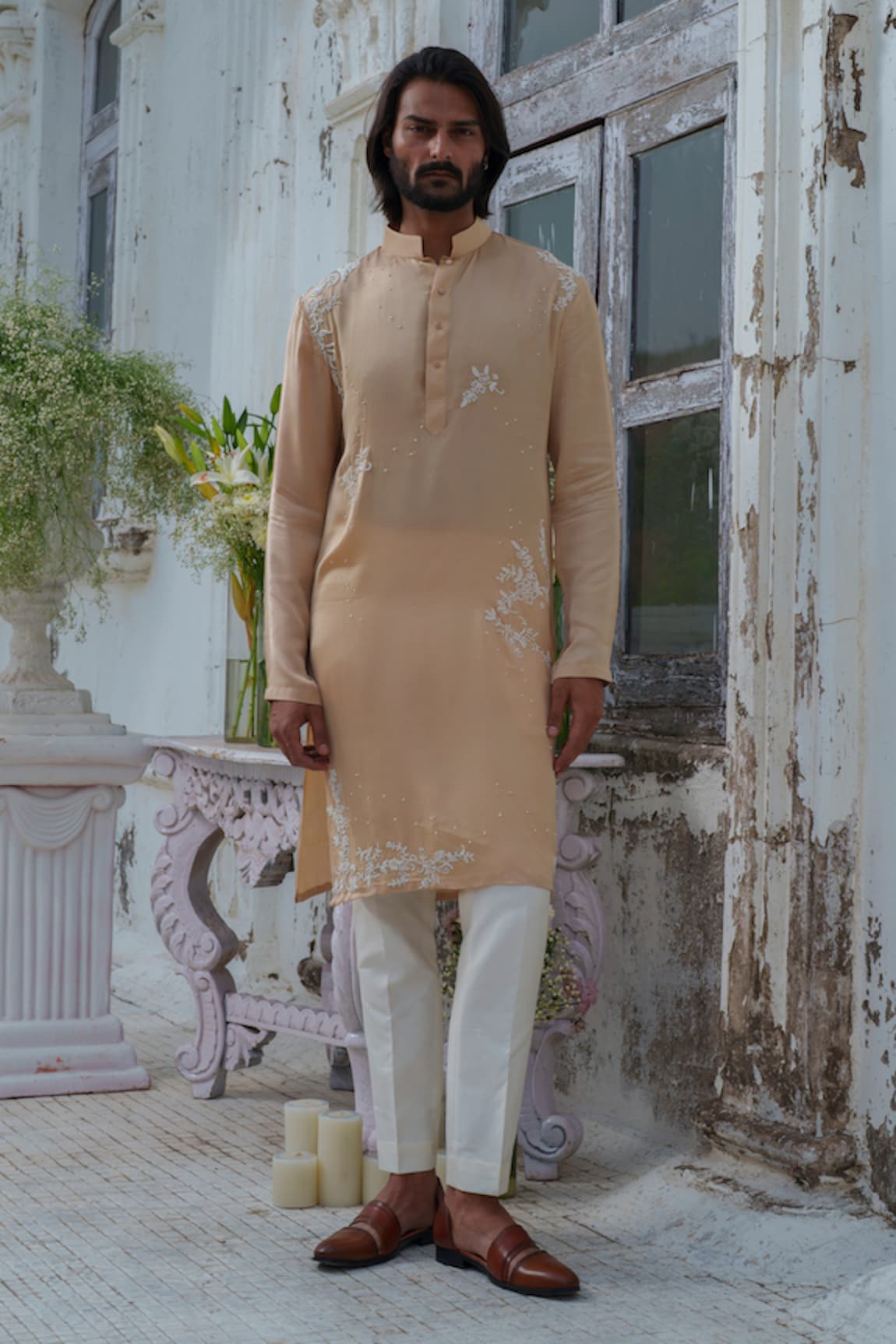 Amrit Dawani Bead Embroidered Kurta Set