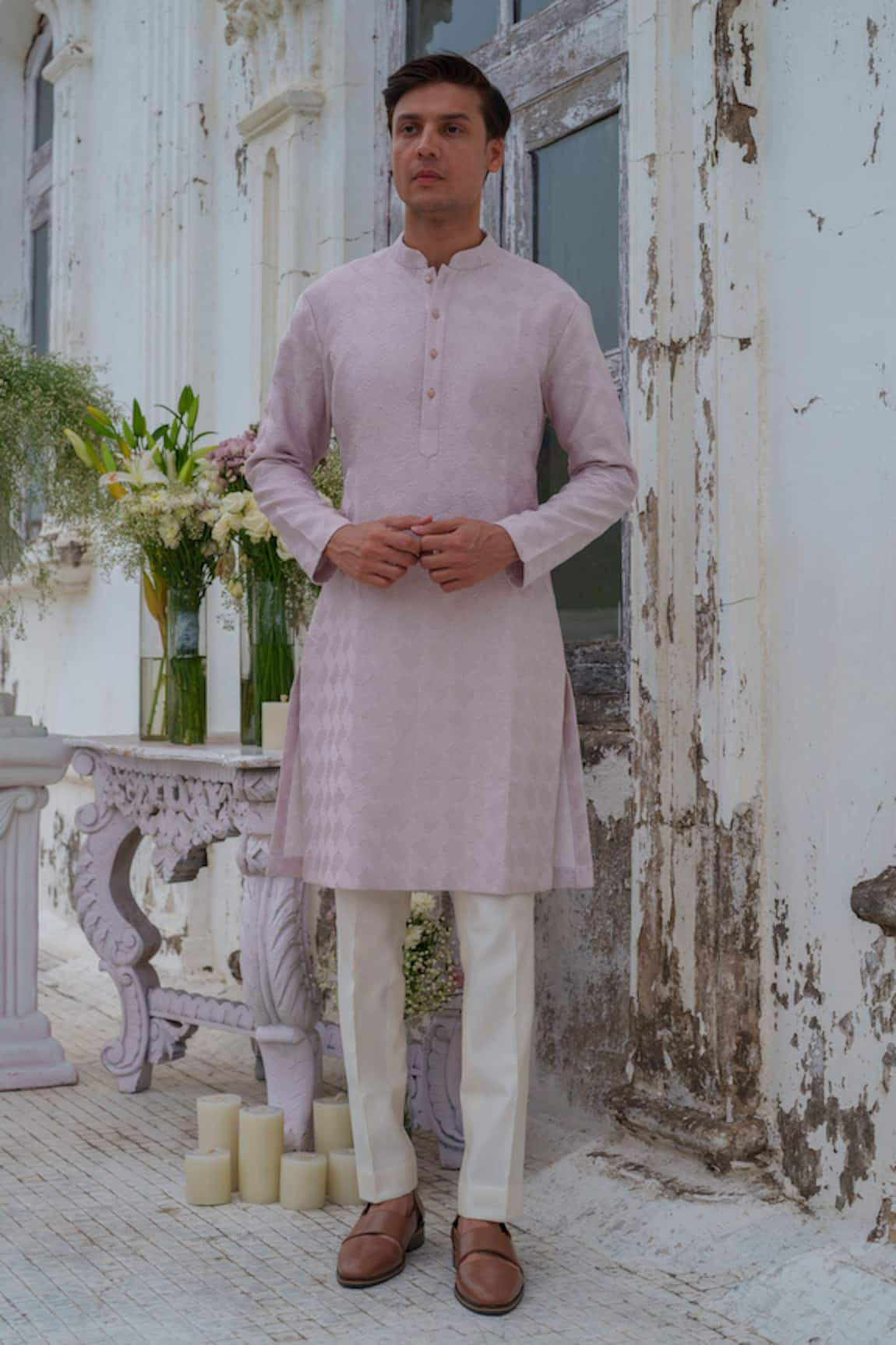 Amrit Dawani Chanderi Textured Kurta Set