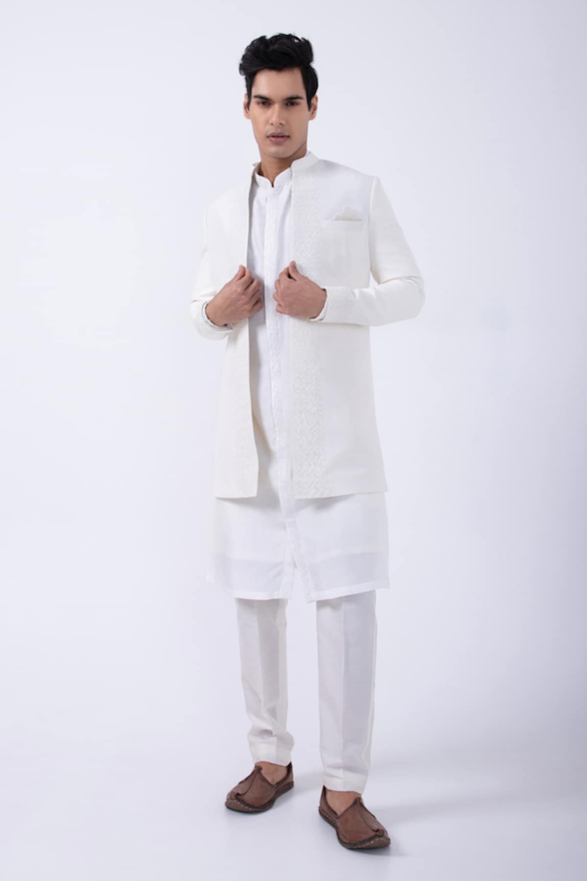 KAKA CALCUTTA Embroidered Jacket & Kurta Set