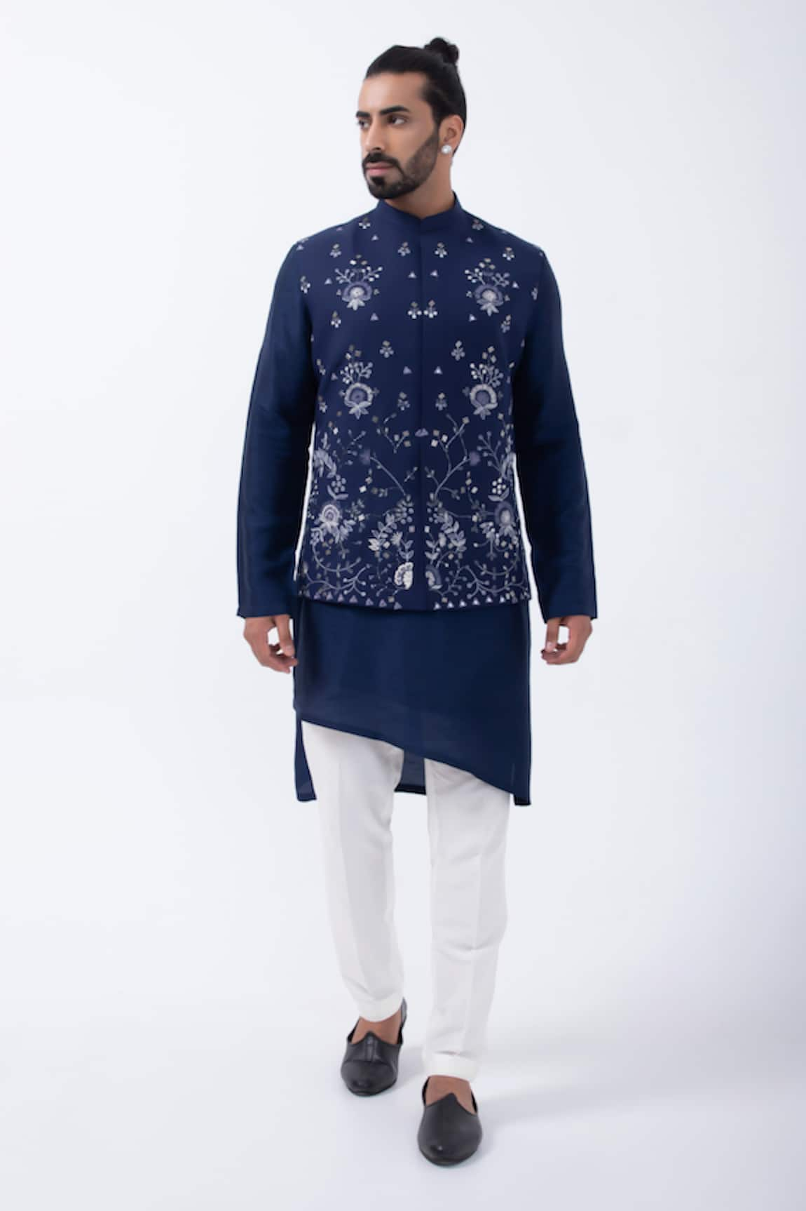 KAKA CALCUTTA Mirror Work Bundi Jacket With Kurta Set