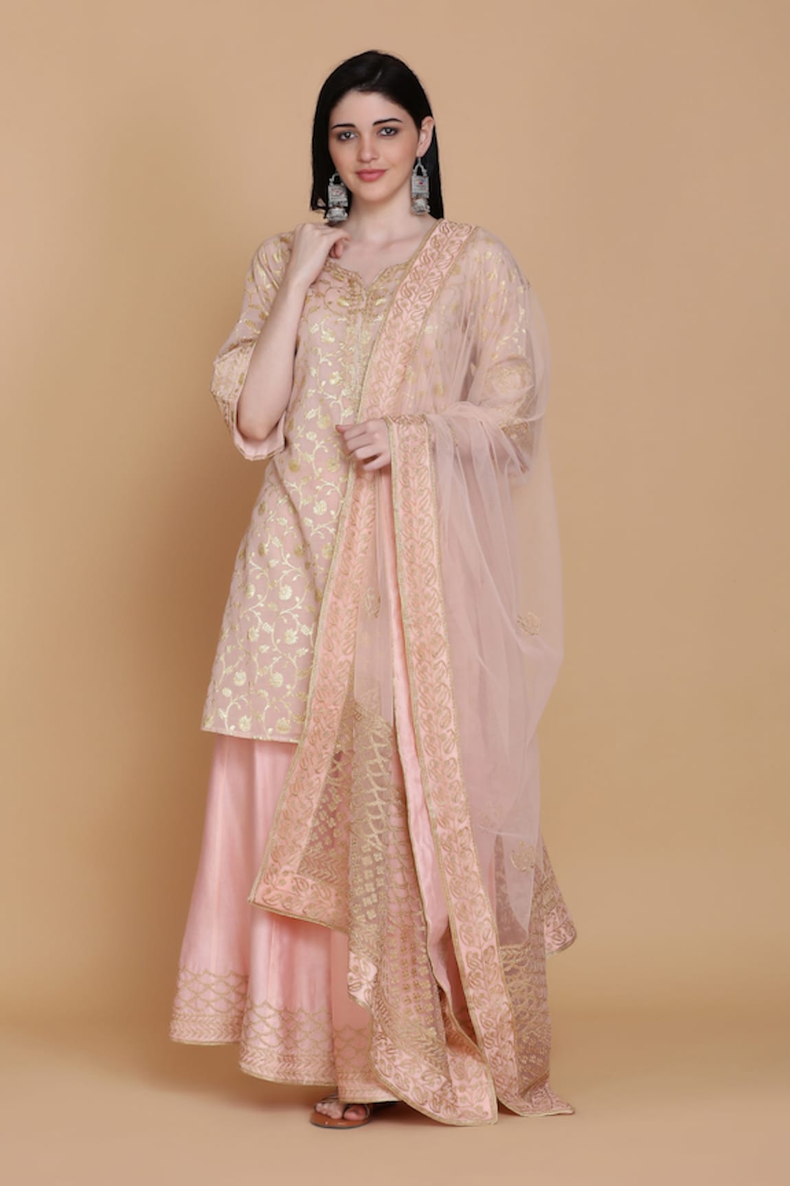 Anju & Harleen Embroidered Kurta Sharara Set