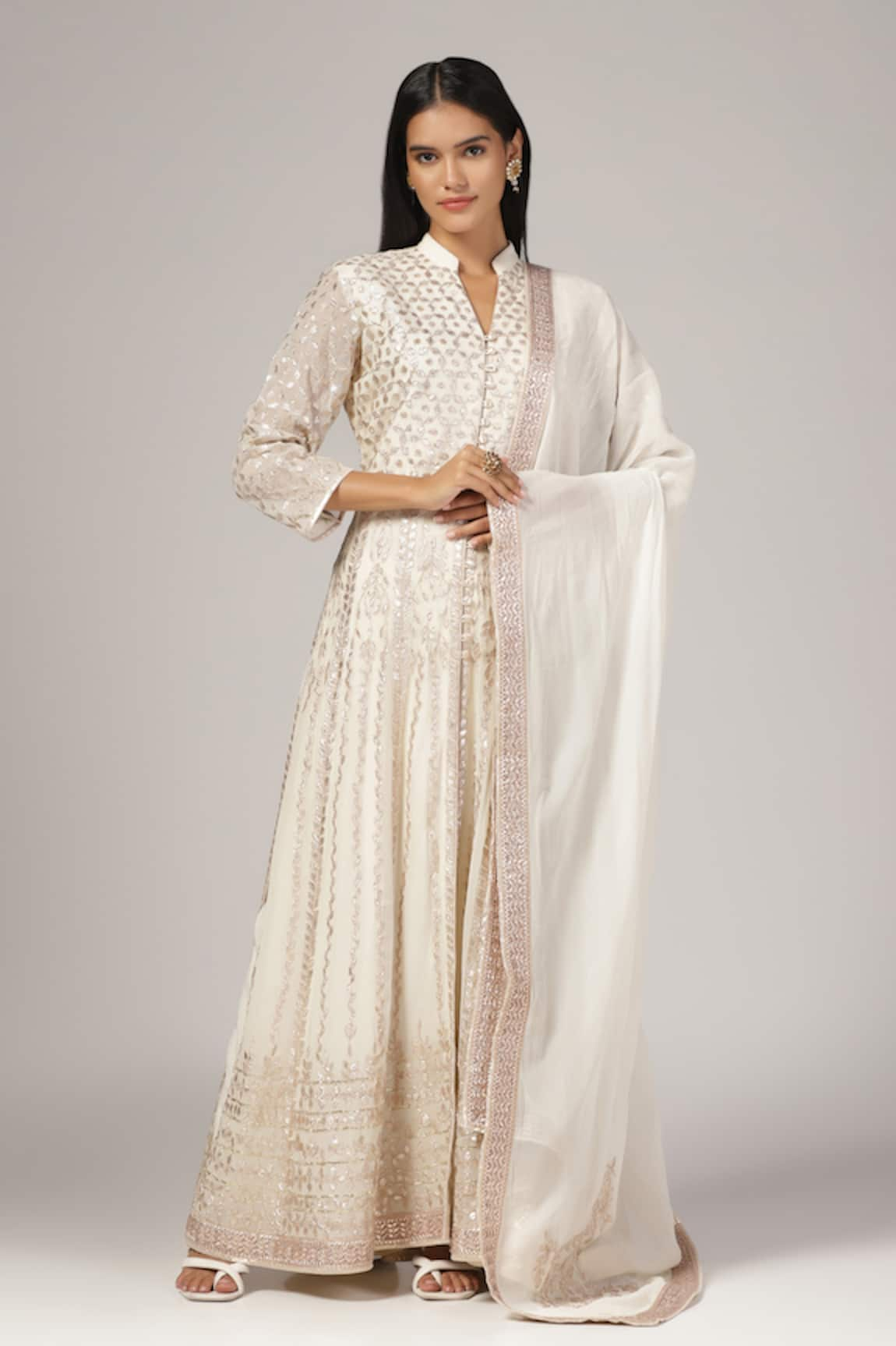 Anju & Harleen Embroidered Anarkali With Dupatta