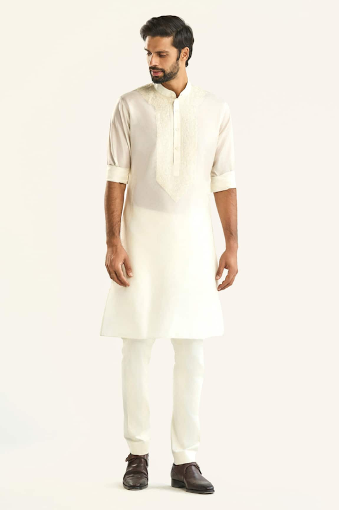 Raghavendra Rathore Jodhpur The Parchinkari Silk Embroidered Kurta