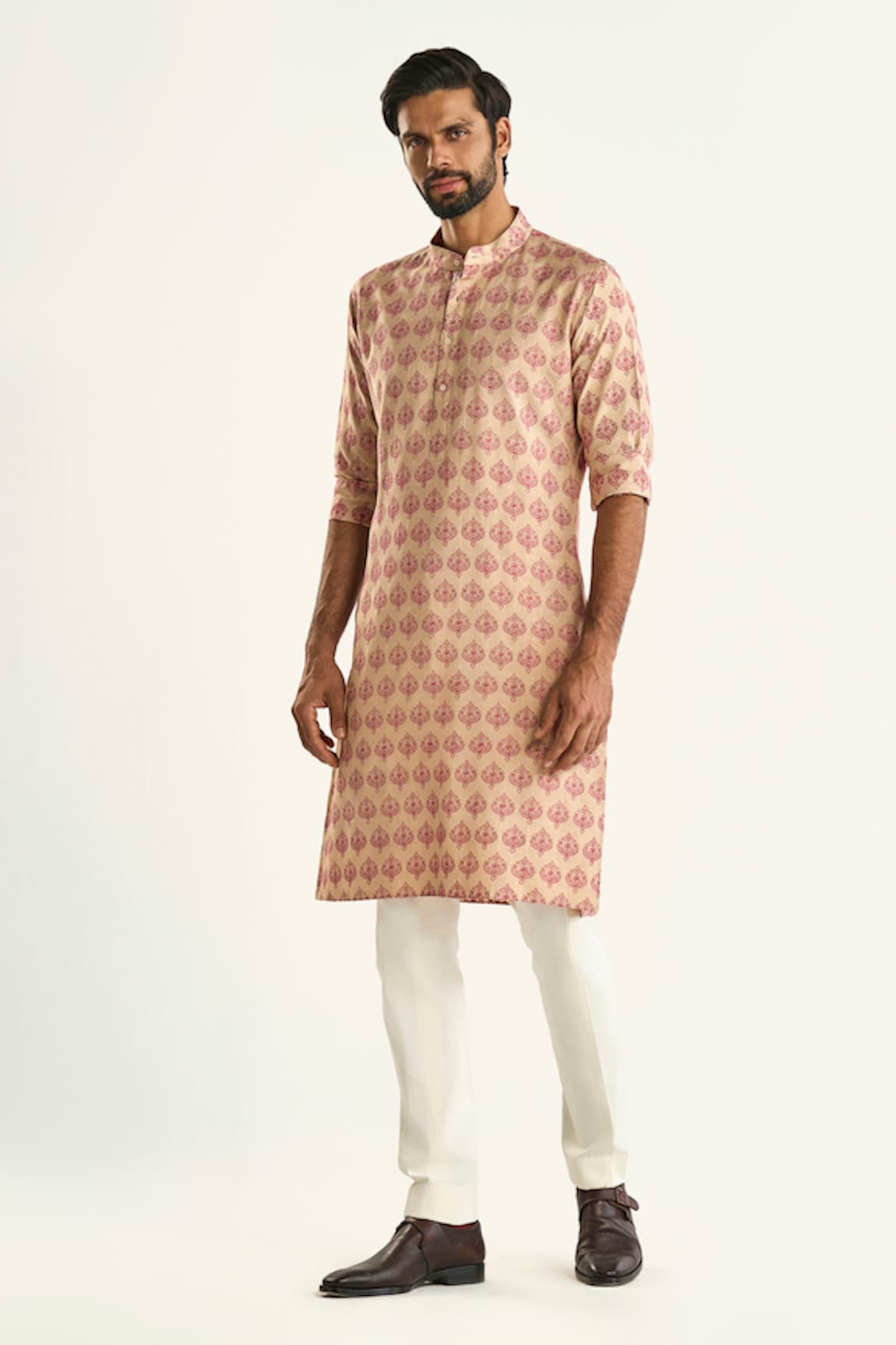 Raghavendra Rathore Jodhpur The Bageecha Silk Printed Kurta