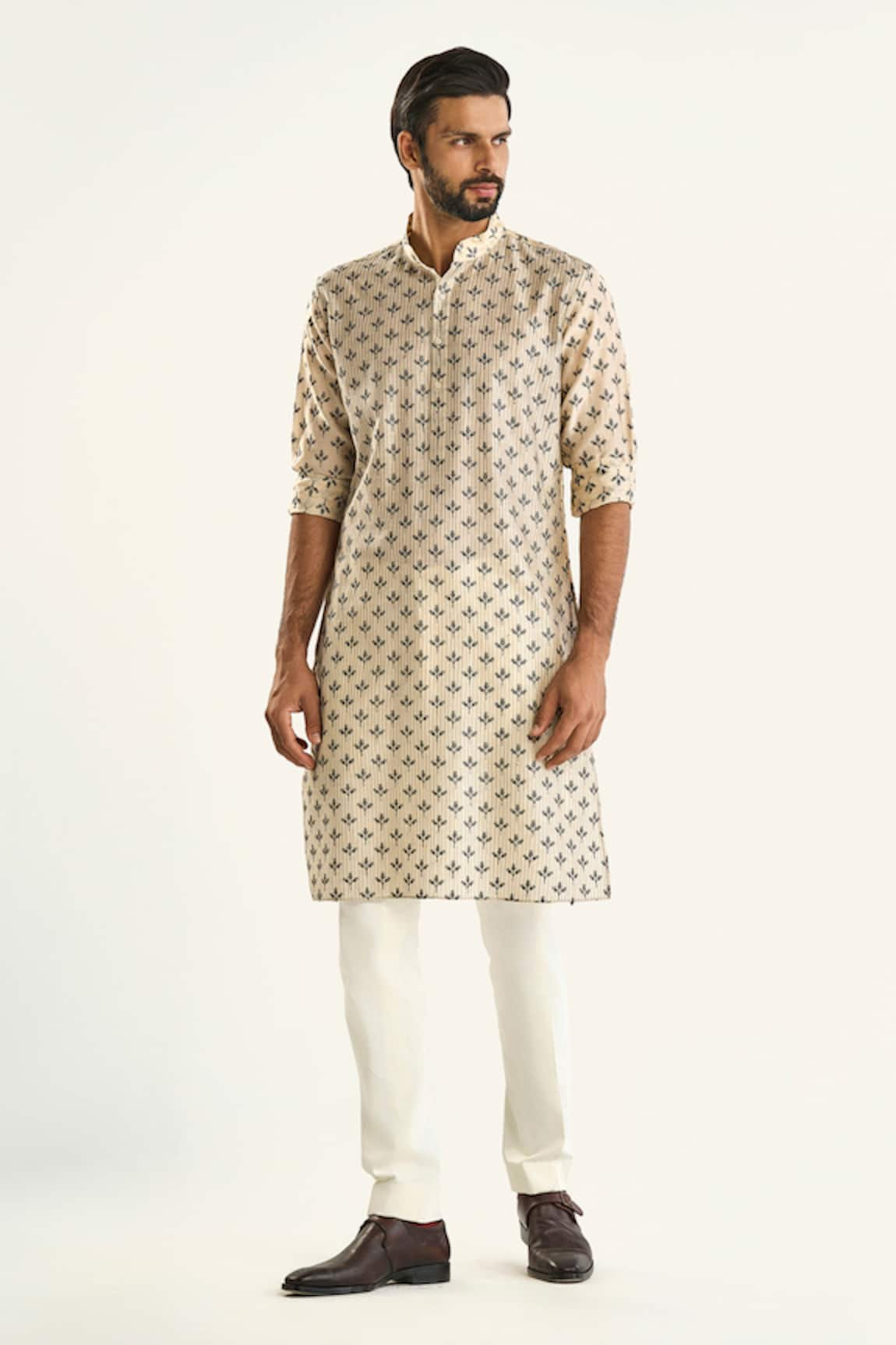 Raghavendra Rathore Jodhpur The Bedazzled Noir Printed Kurta