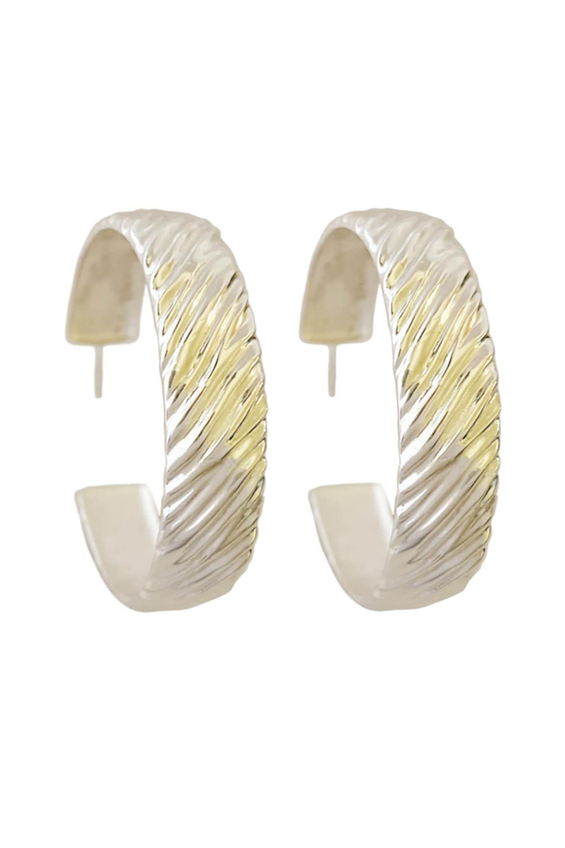 Radhika Agrawal Jewels Textured Mira Hoops