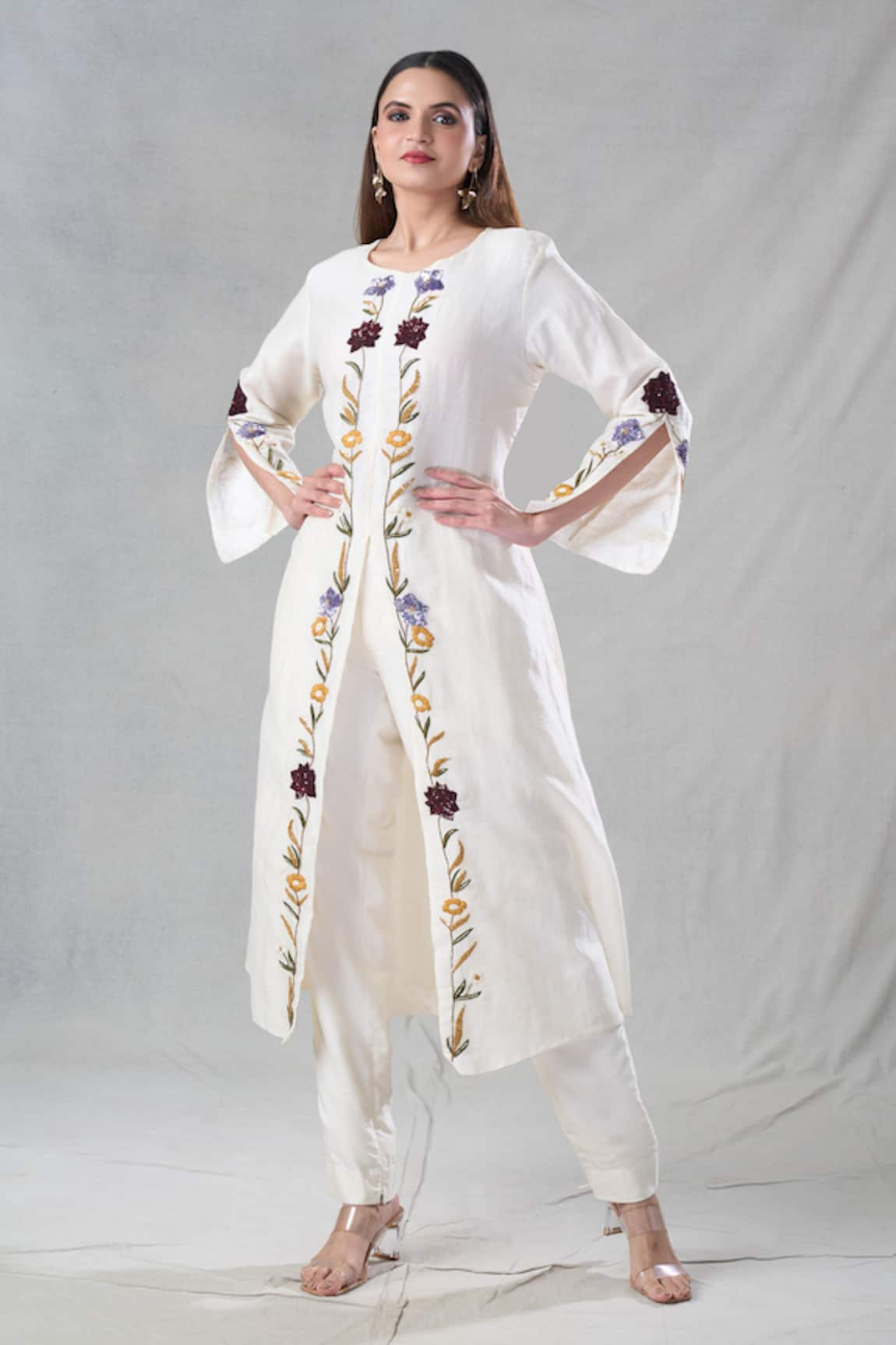 Bhusattva Sequin Placket Embroidered Kurta