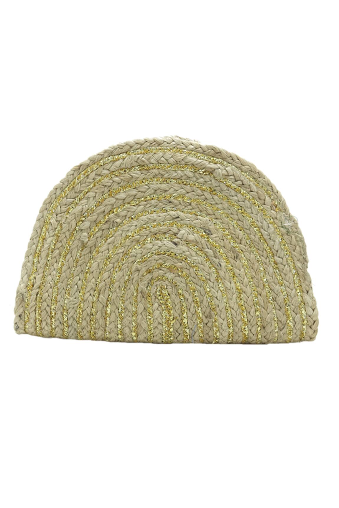 Trov Crescent Moon Rattan Clutch 