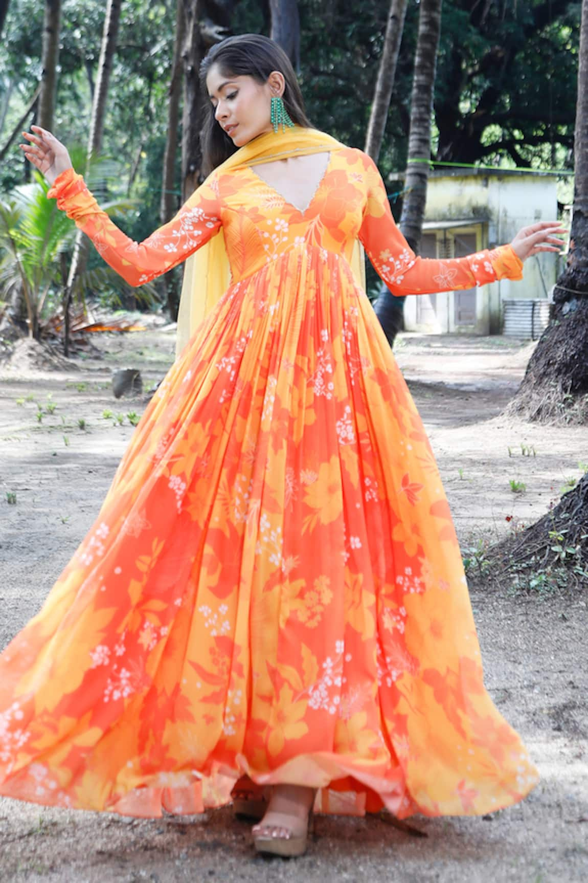 Harshita Singhvi Floral Print Anarkali With Dupatta