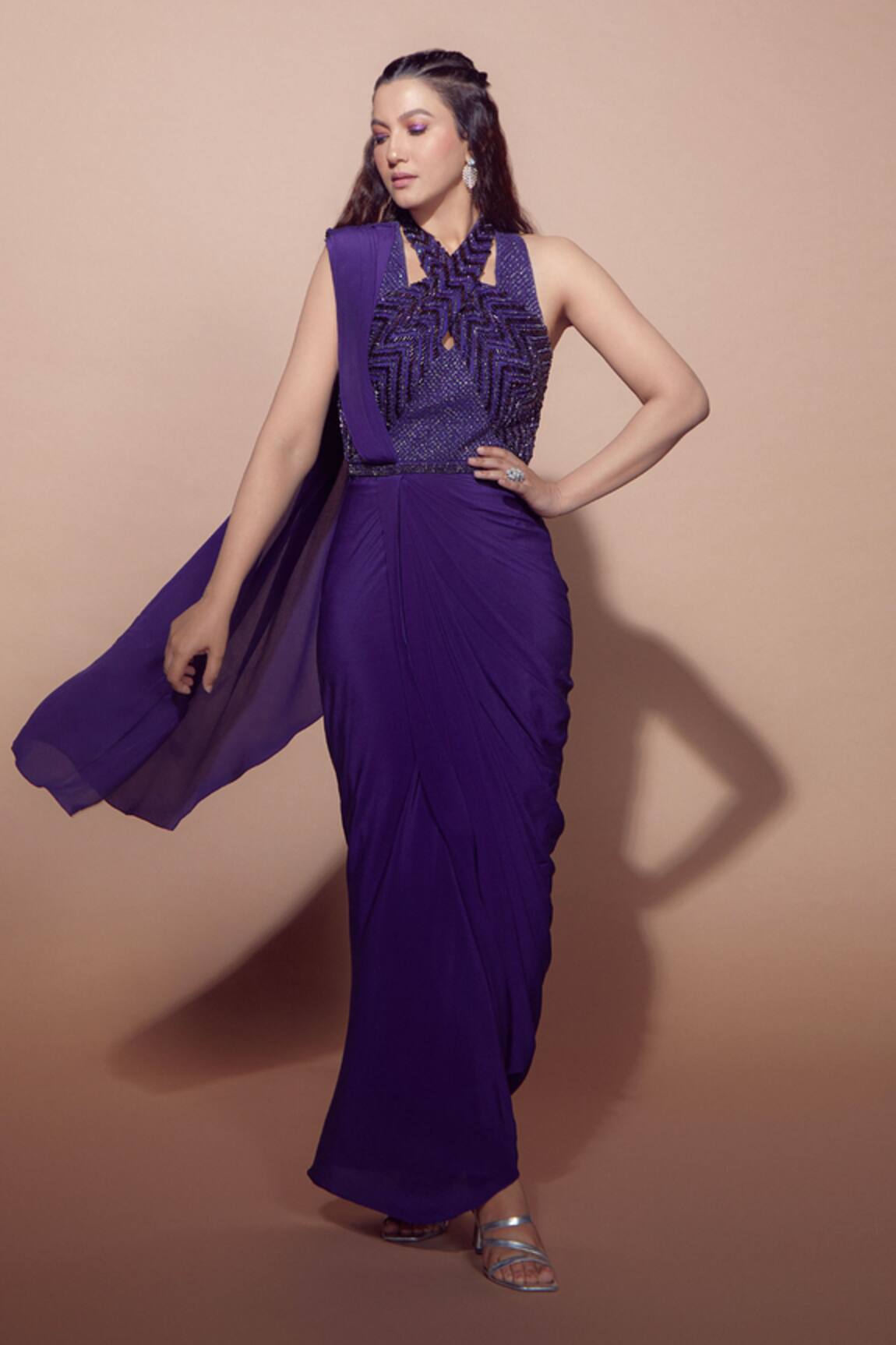 Babita Malkani Crystal Embroidered Pre Draped Saree 