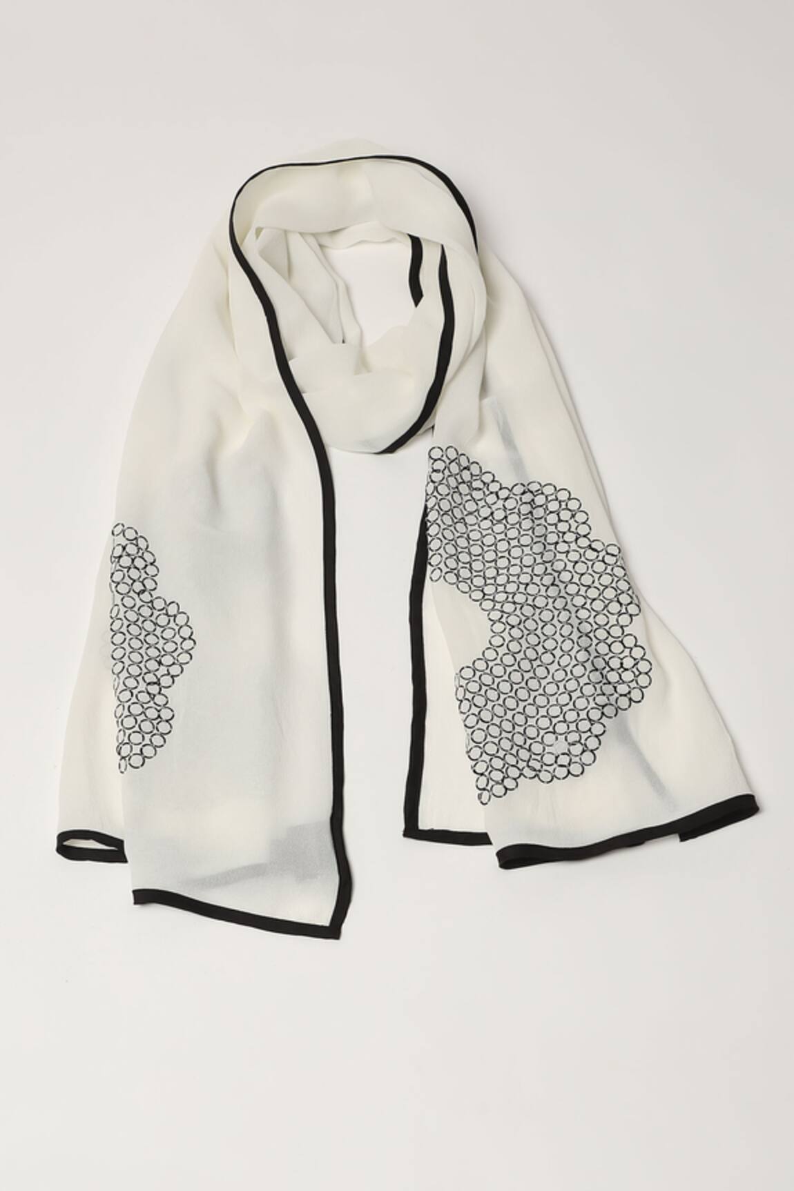 Abraham And Thakore Sequin Flower Scarf 