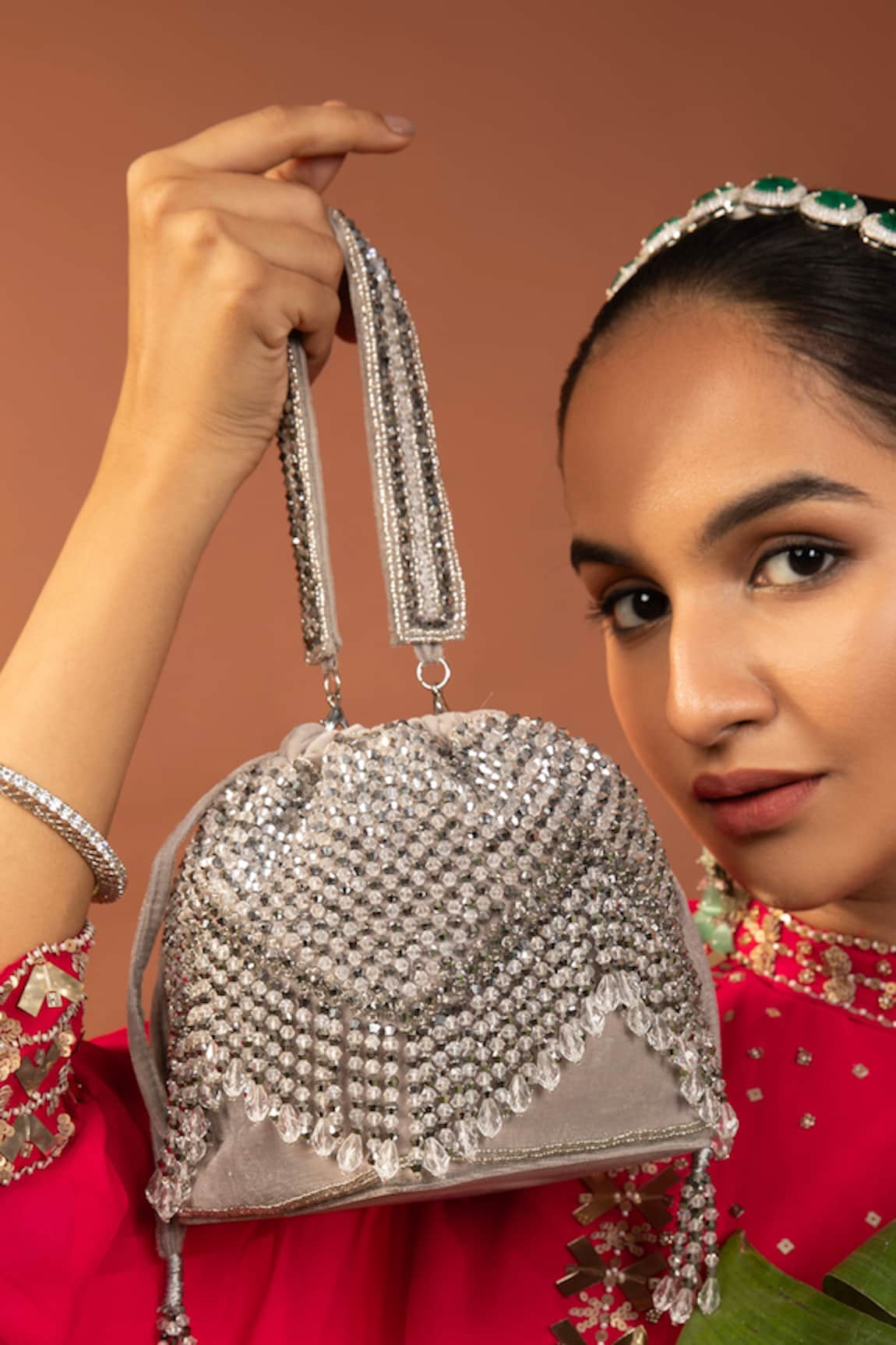 MODARTA Crystal Embellished Potli