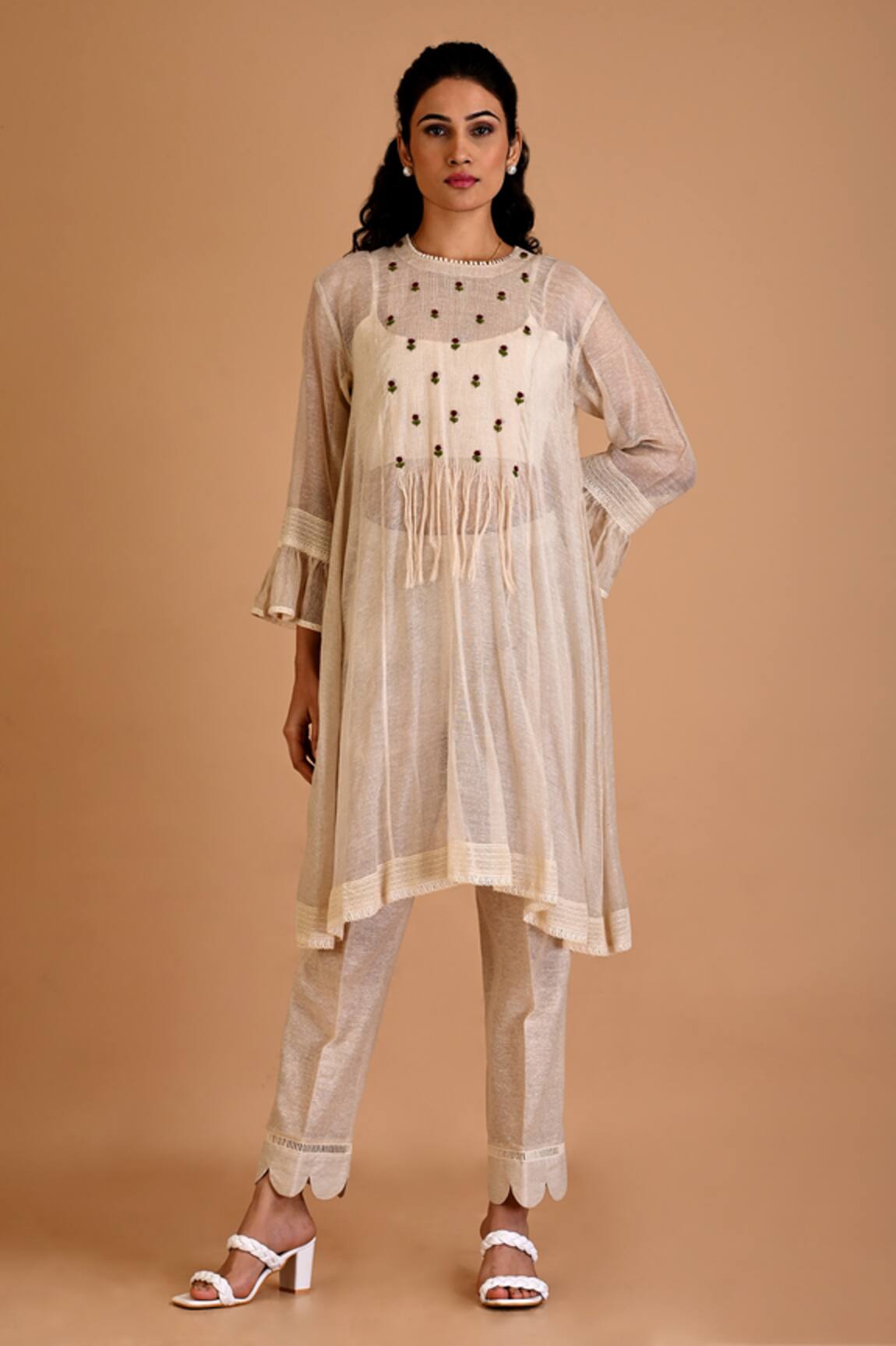 Mityan Acacia Yoke Embroidered Tunic Set