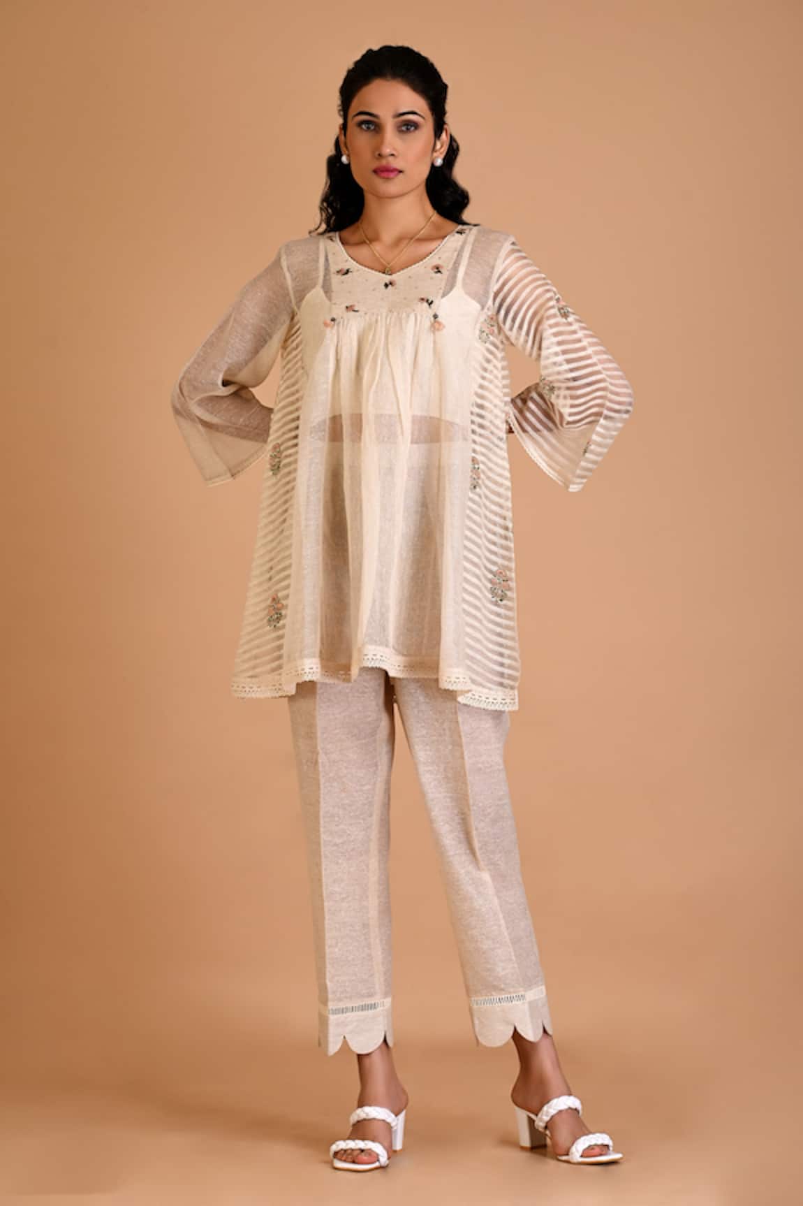 Mityan Angelica Printed & Embroidered Tunic Set