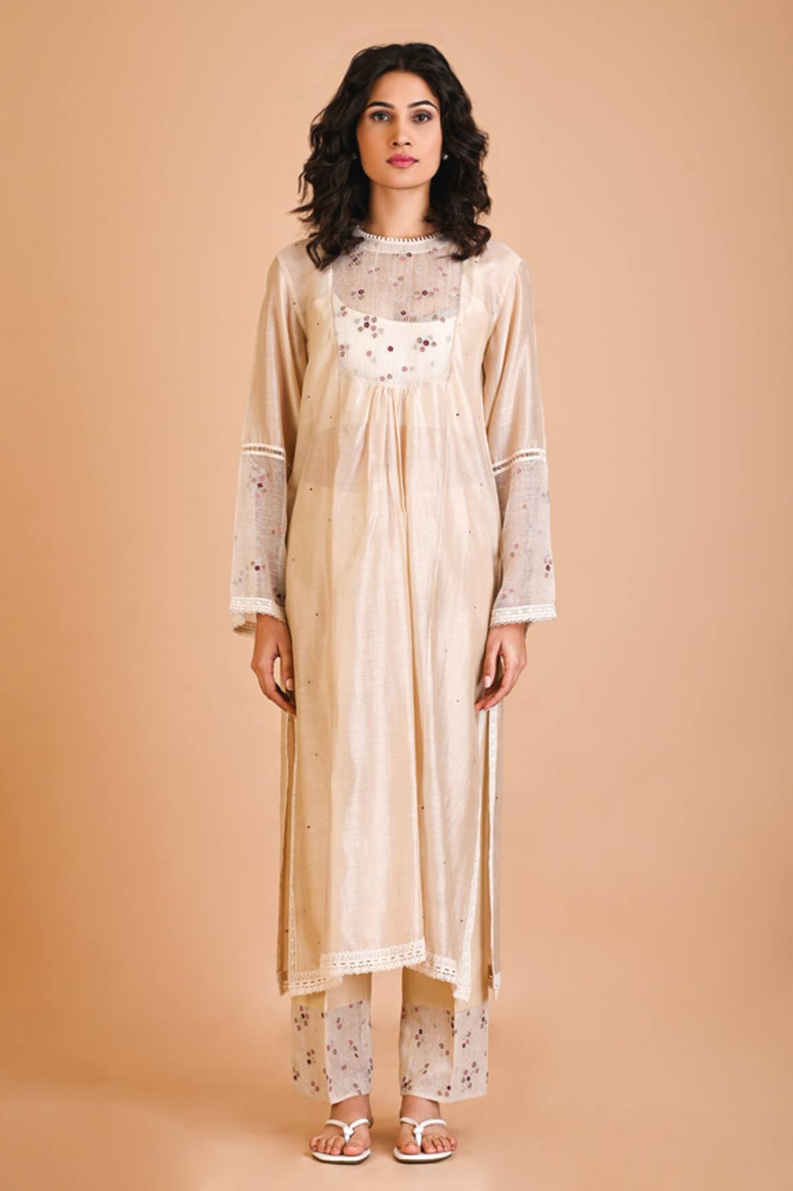 Mityan Cactus Floral Embroidered Tunic Set