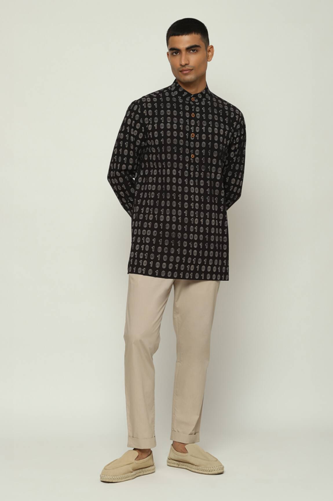 Abraham And Thakore Ajrakh Hand Block Print Kurta 