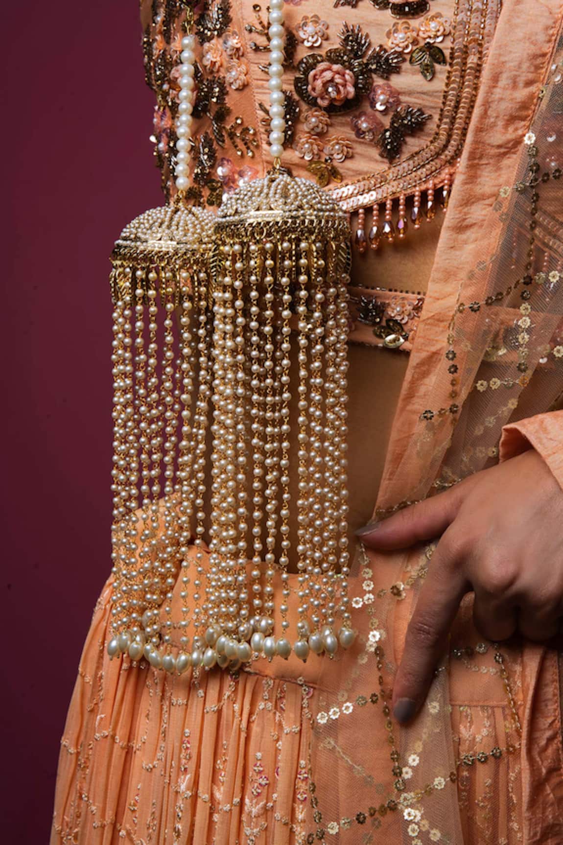 Queens Jewels Opulent Pearls Embellished Kaleeras - Set Of 2