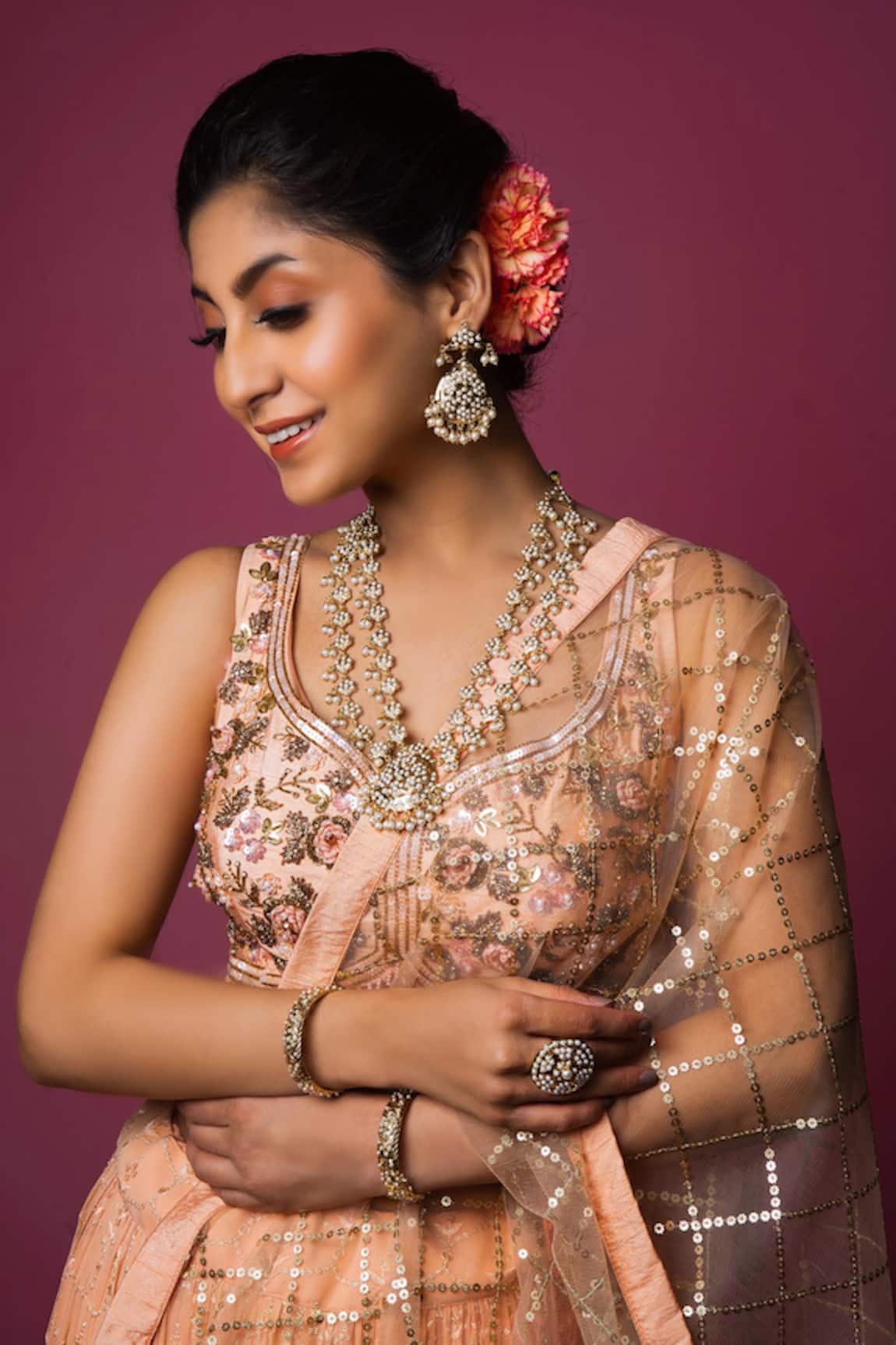 Queens Jewels Opulent Embellished Long Pendant Necklace Set