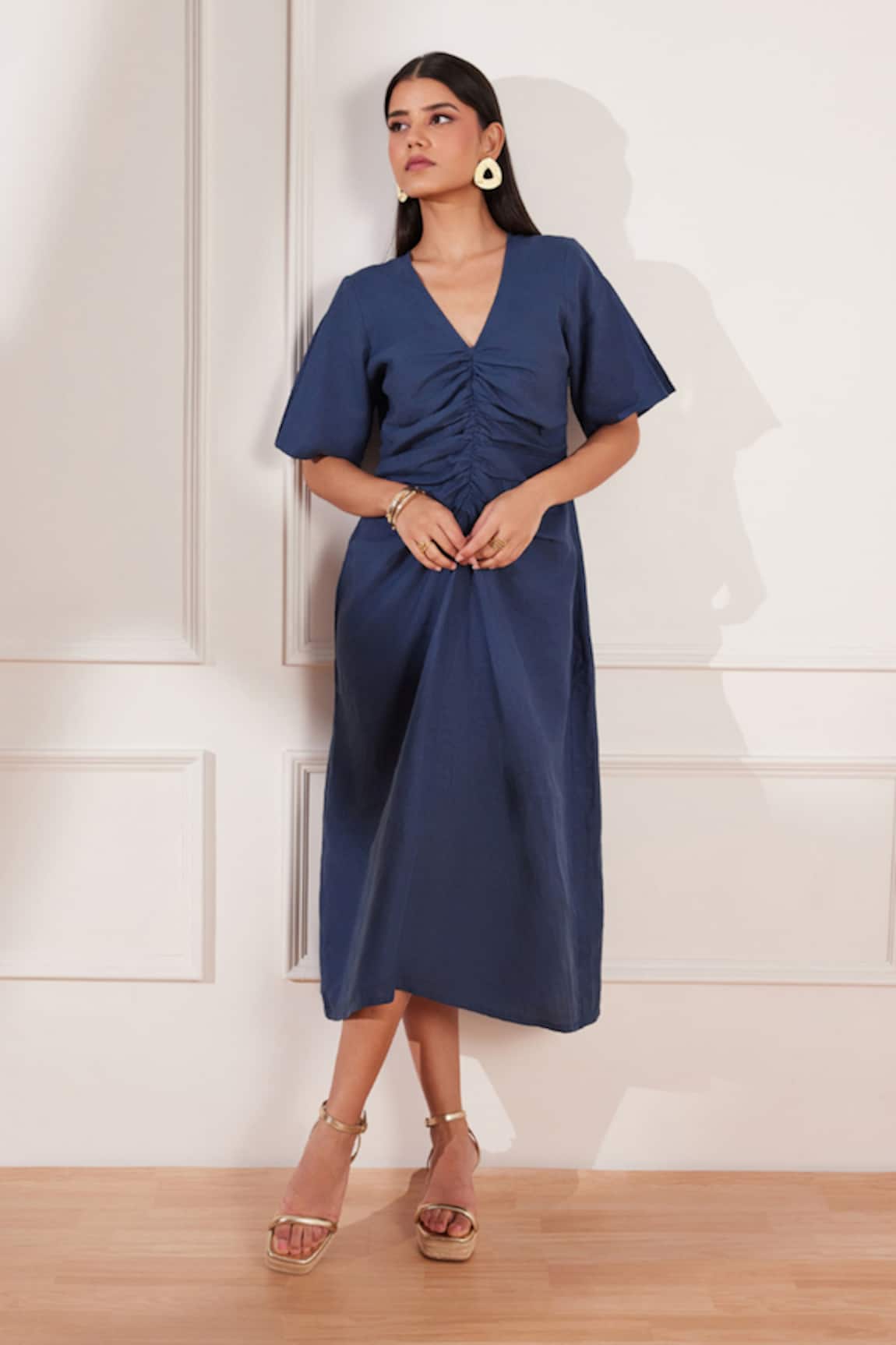 Tara And I Ruched Midi Dress