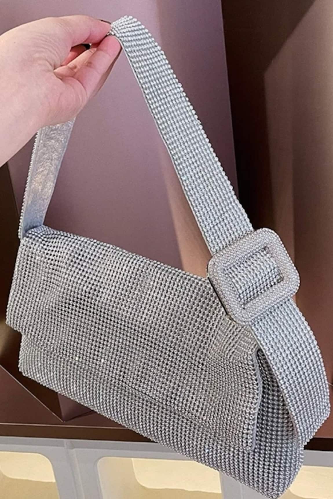 House Of Bling Fleur Rhinestone Work Bag 