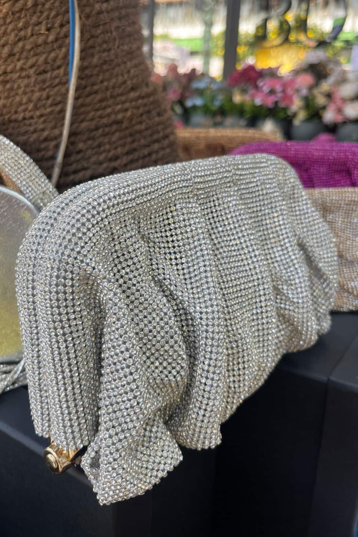 House Of Bling Waterfall Slouchy Embellished Clutch 