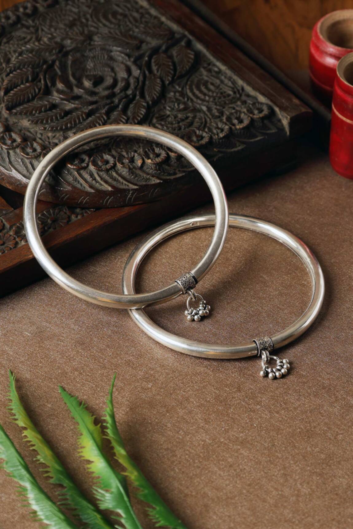 Mero Jewellery Ghungroo Plain Leg Kada-Set Of 2 