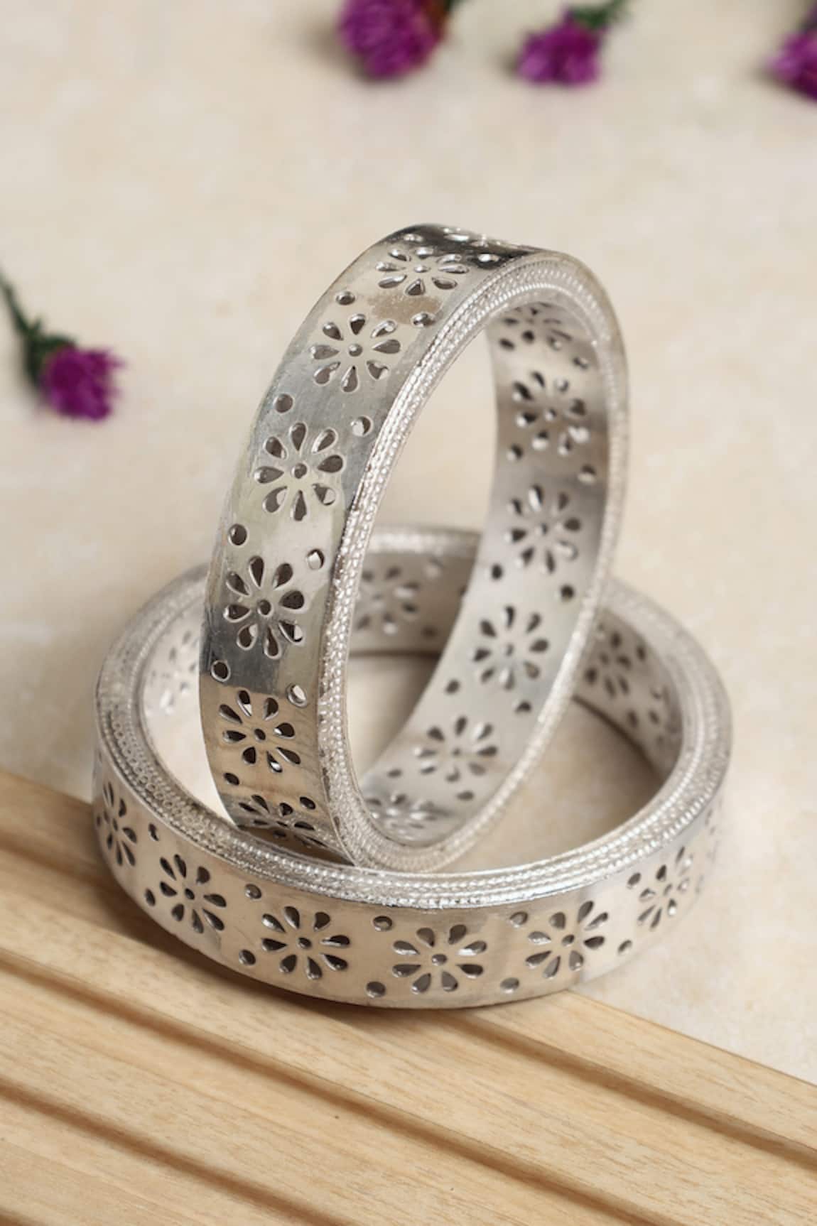 Mero Jewellery Floral Perforated Bangle 
