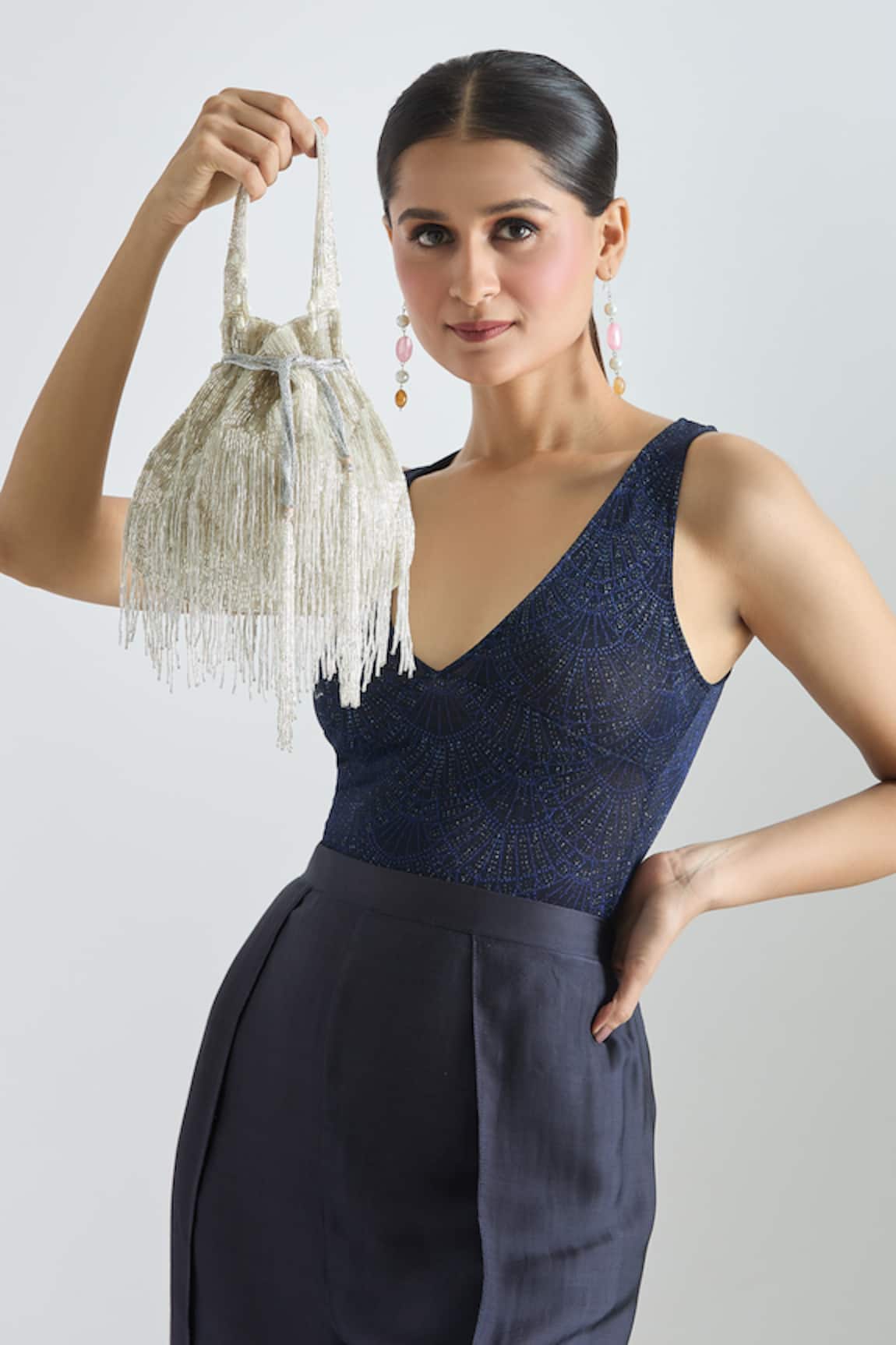 Tasna Cutdana Tassel Embellished Potli