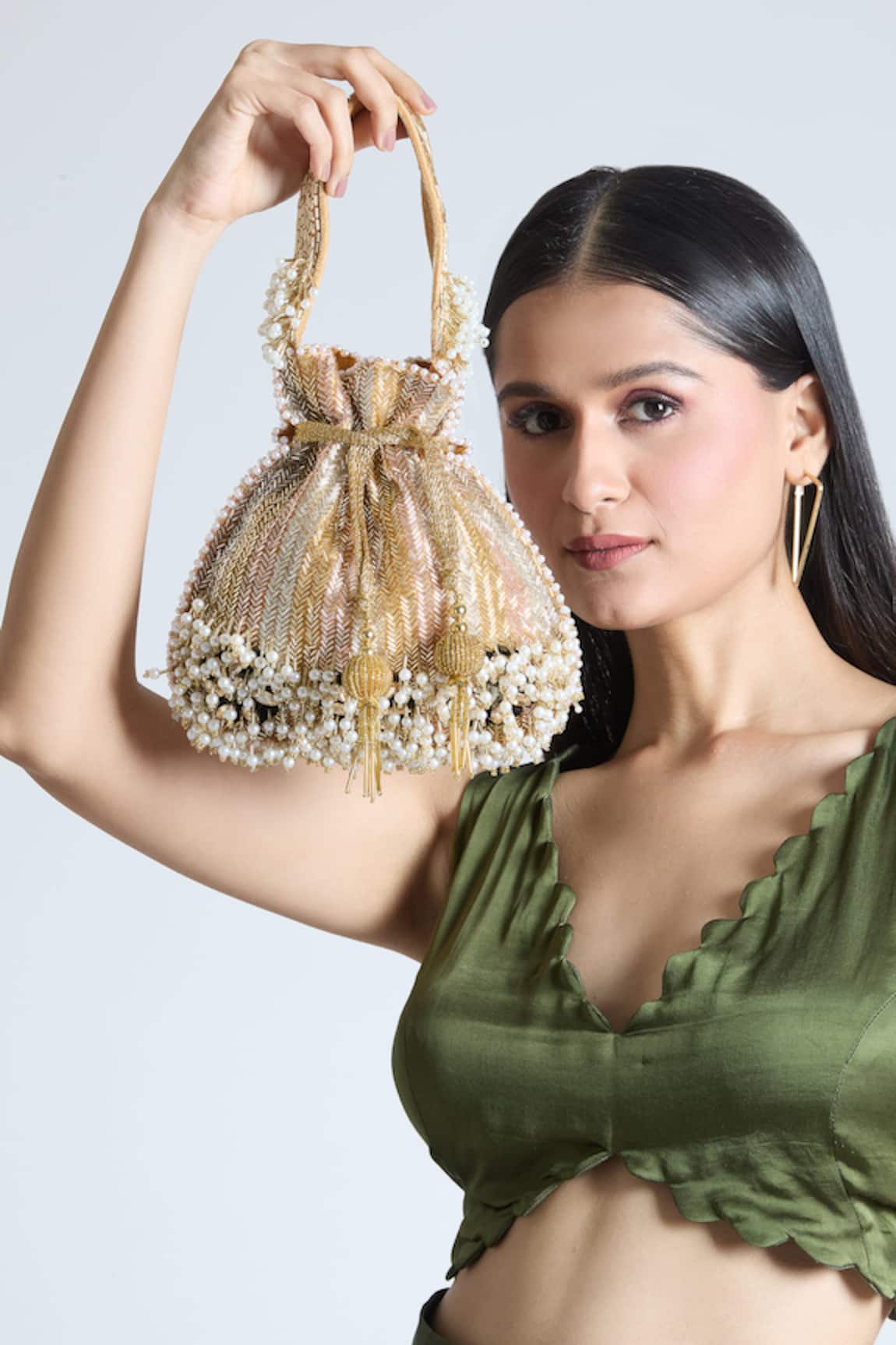 Tasna Azura Crest Cutdana Embroidered Potli Bag