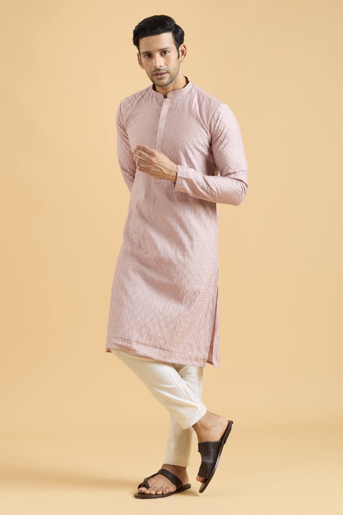 Arihant Rai Sinha Geometric Thread Embroidered Straight Kurta 