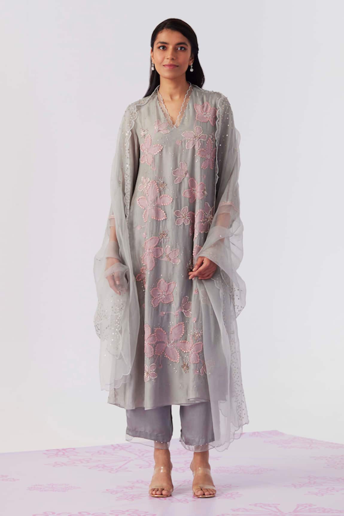 One Not Two Sequin Beads Embroidered Kurta With Pant 