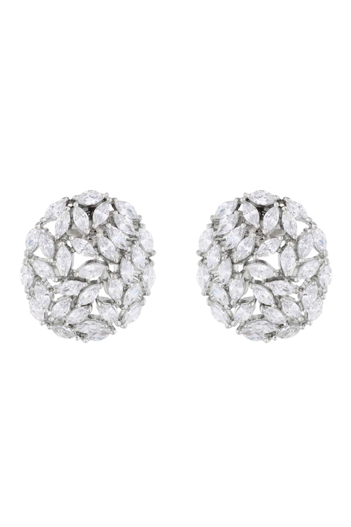 Prihan Luxury Jewelry Marquis Assembled Round Diamond Studs 