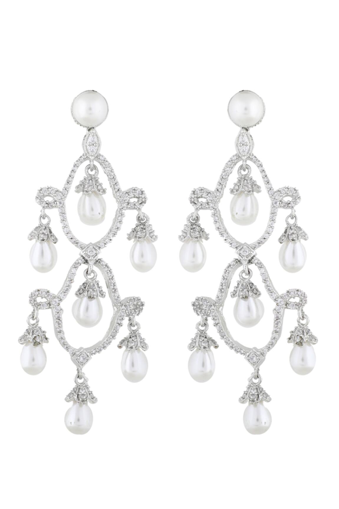 Prihan Luxury Jewelry Pearl Drop Dangler Earrings