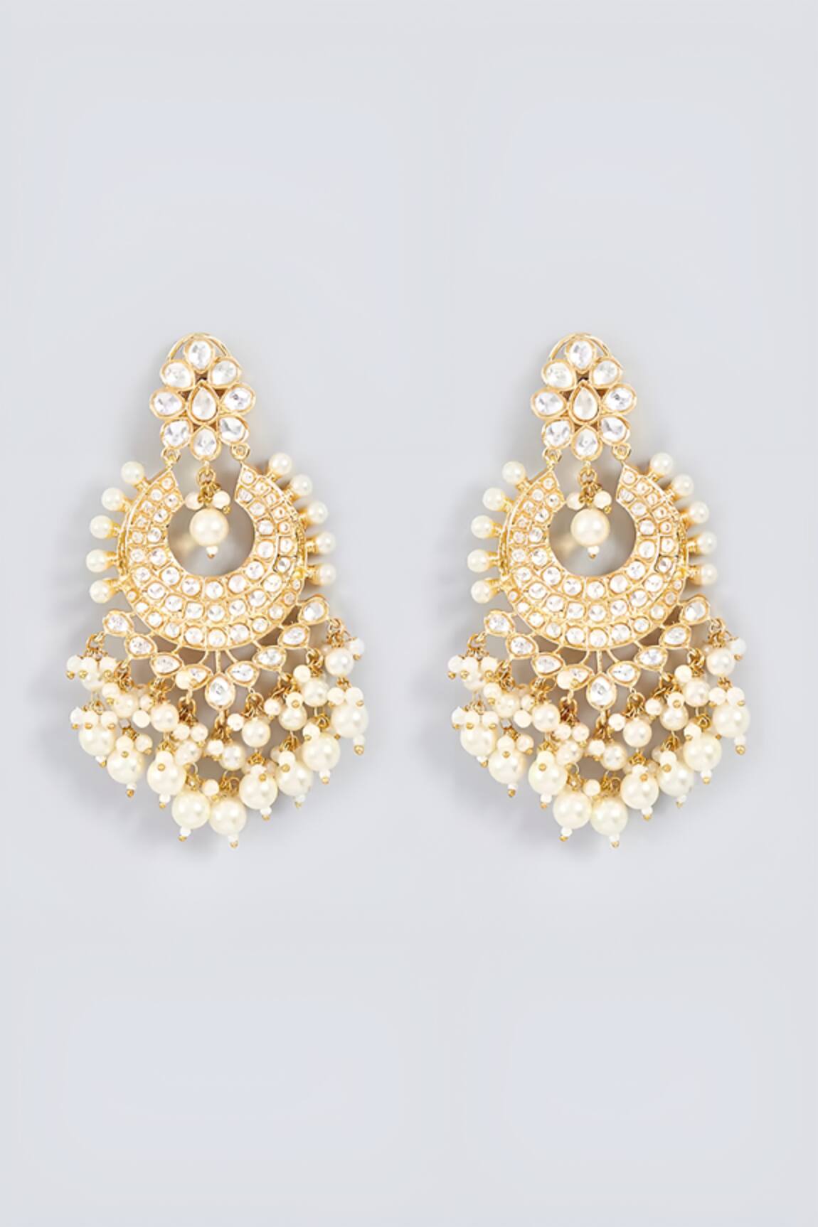 Prihan Luxury Jewelry Kundan Embellished Chandbalis