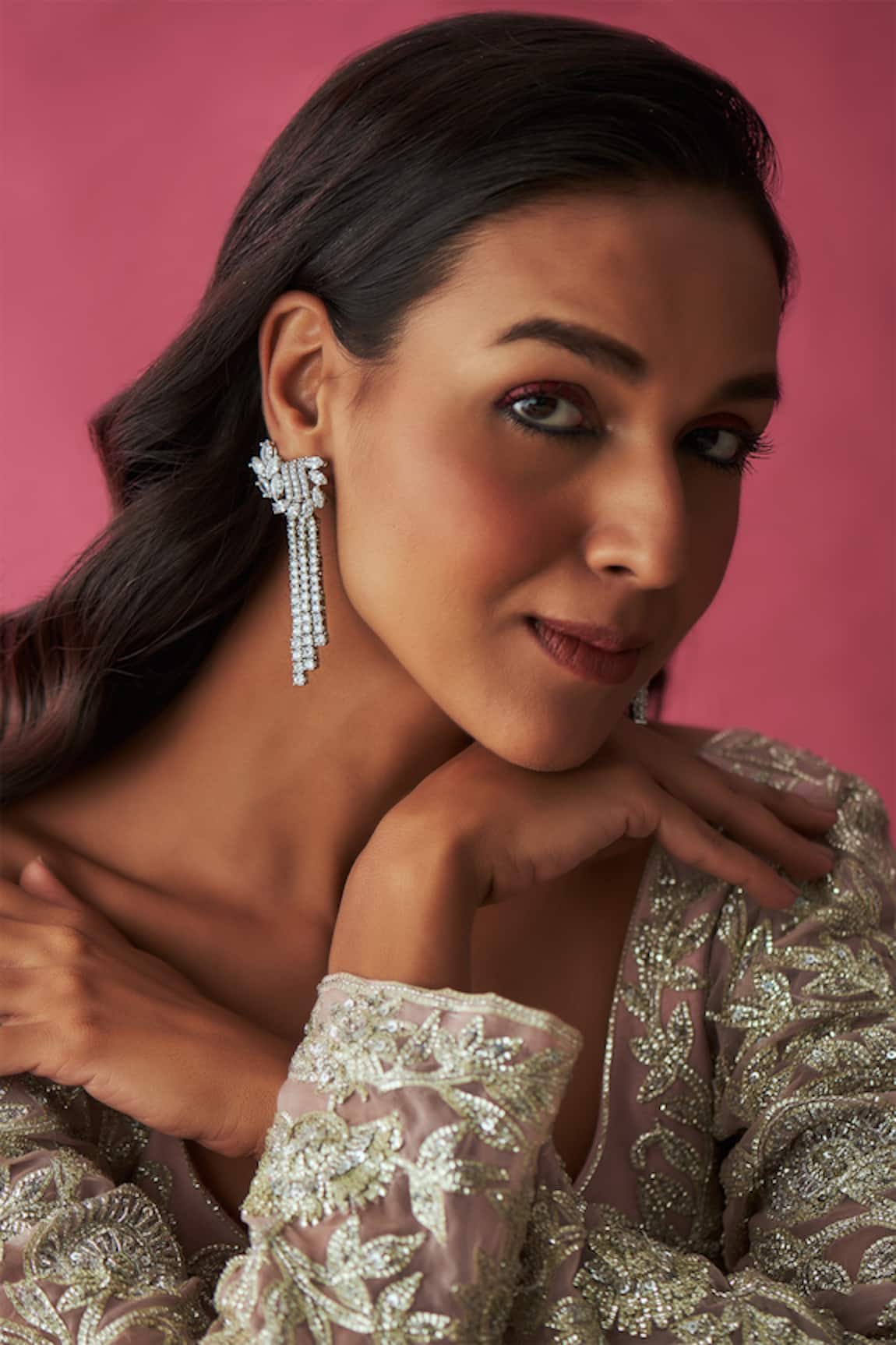 Prihan Luxury Jewelry Cubic Zircon Tasseled Dangler Earrings