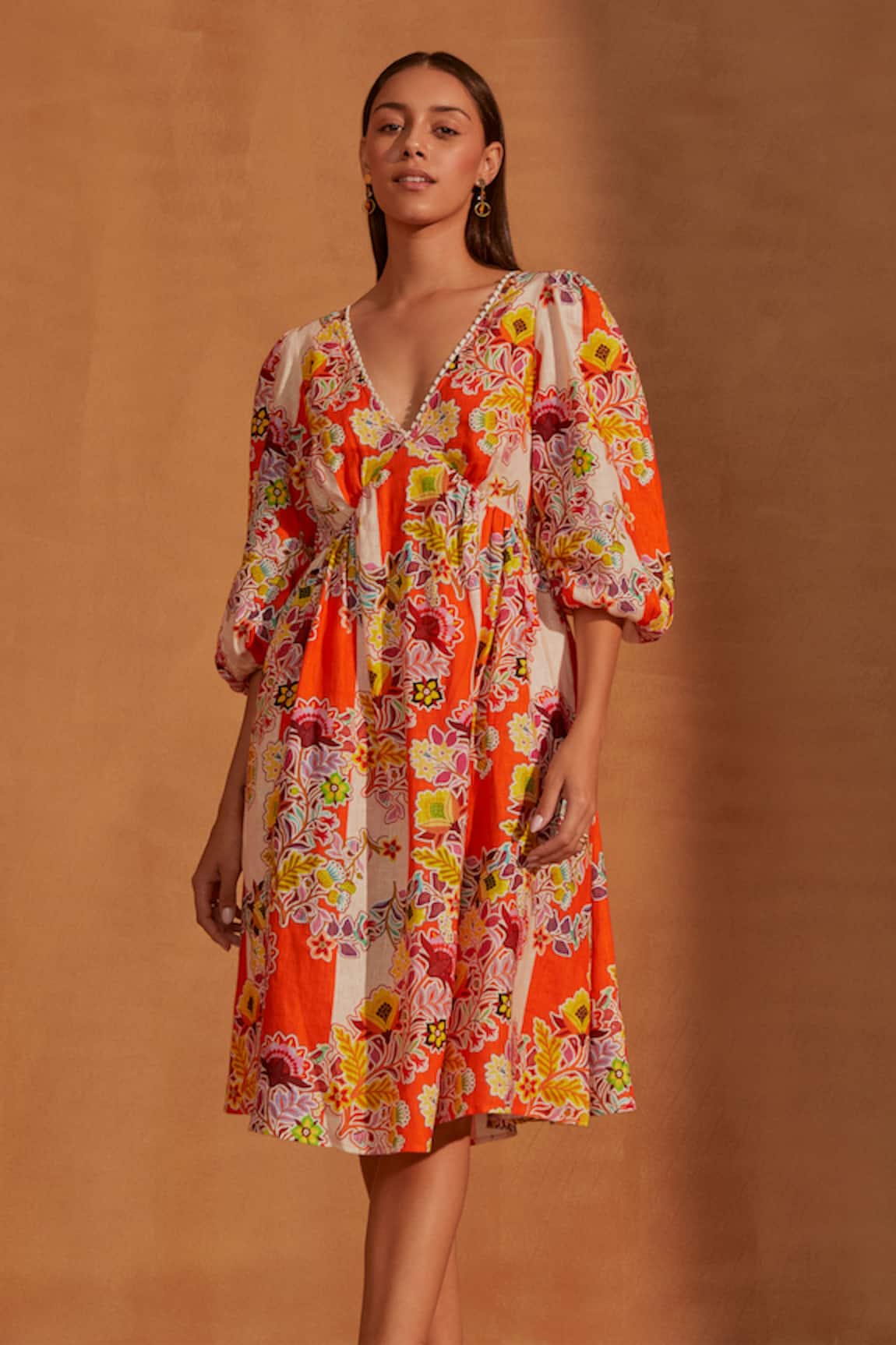 NOIB Eva Floral Vine Print Midi Dress