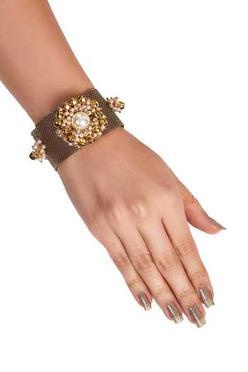 Rejuvenate Jewels Ghunghroo Embellished Mesh Bracelet 