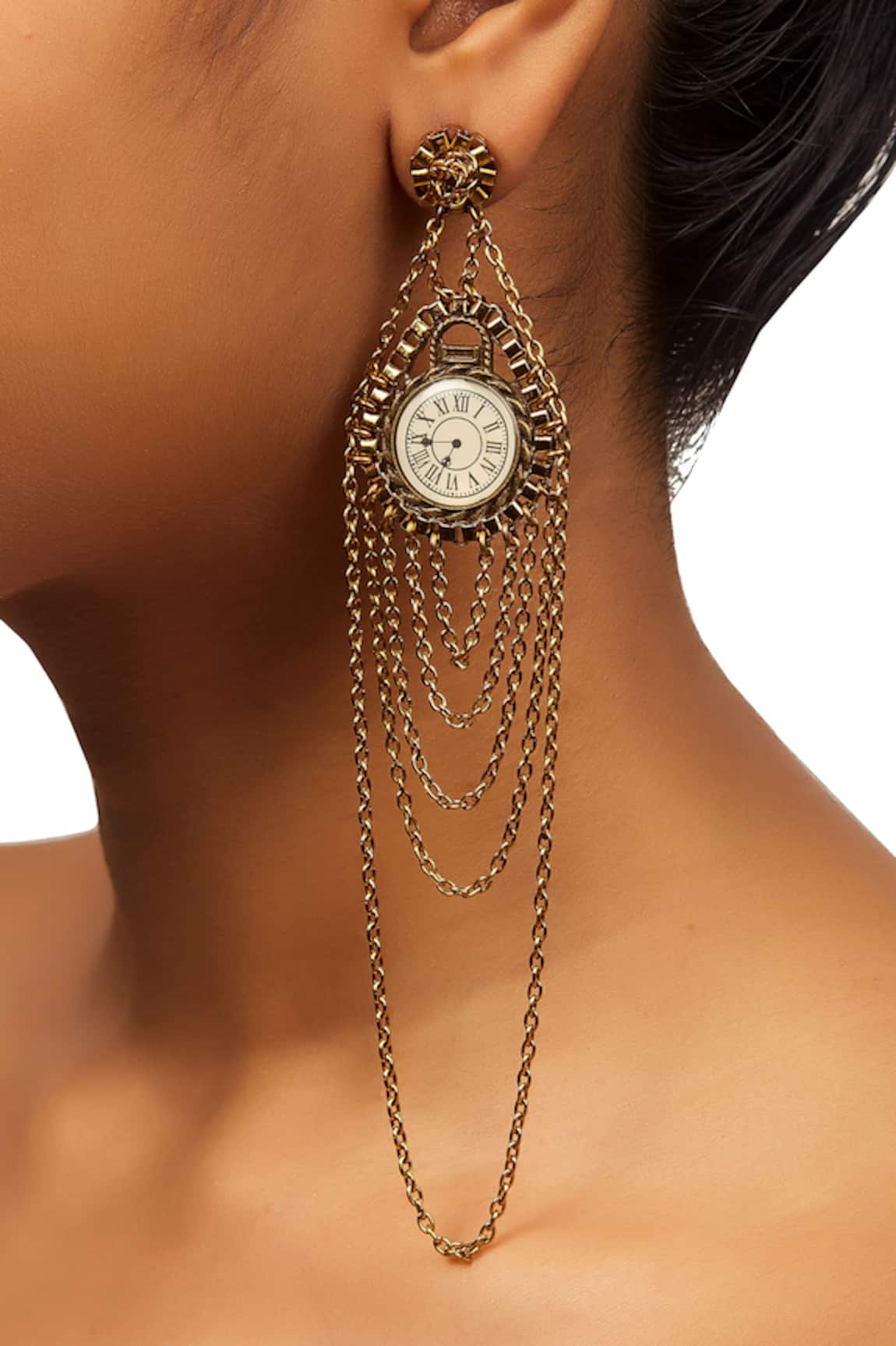 Rejuvenate Jewels Tick Tock Long Tasseled Earrings 