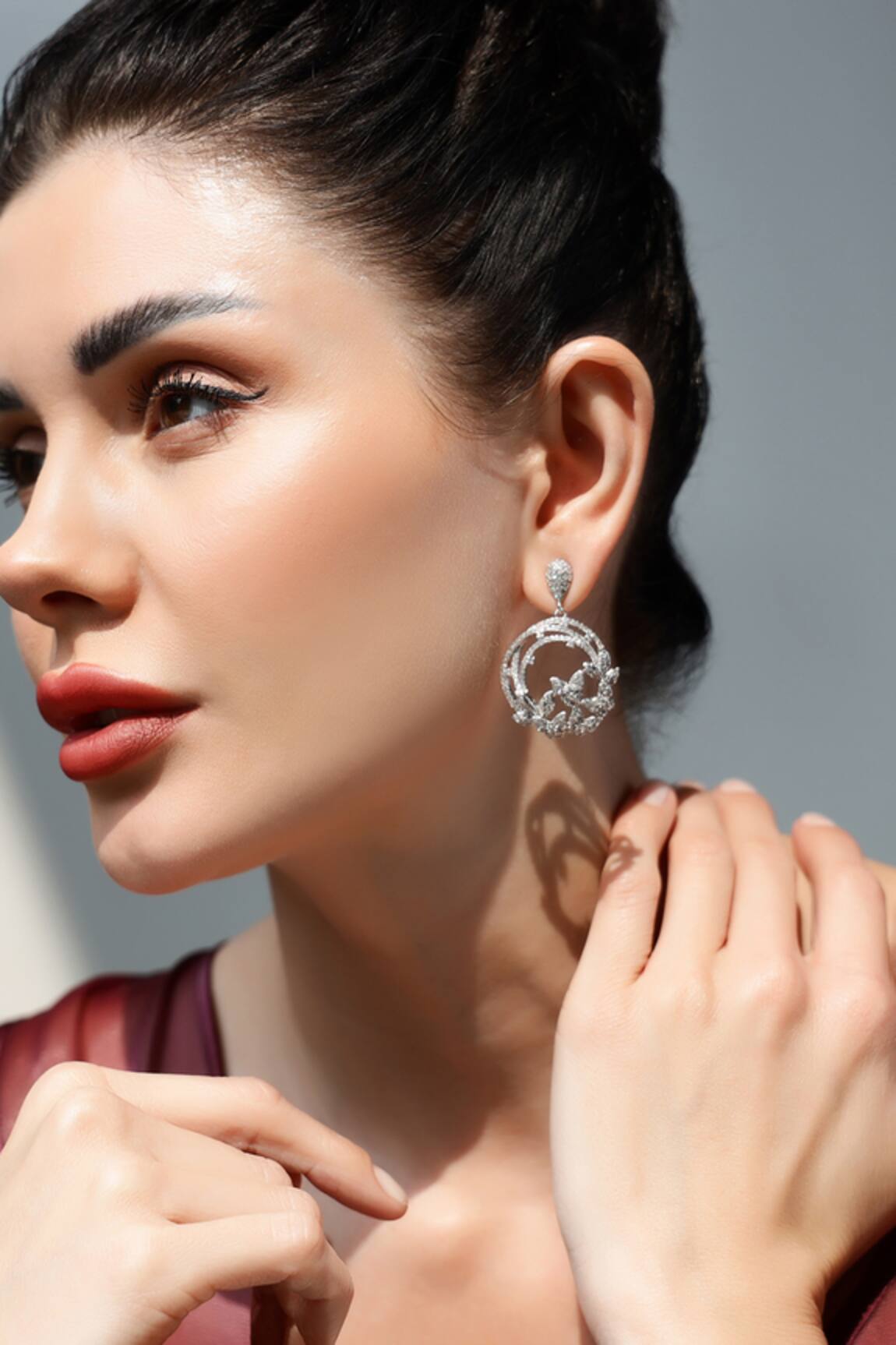 Shazé Flutter Embellished Dangler Earrings 