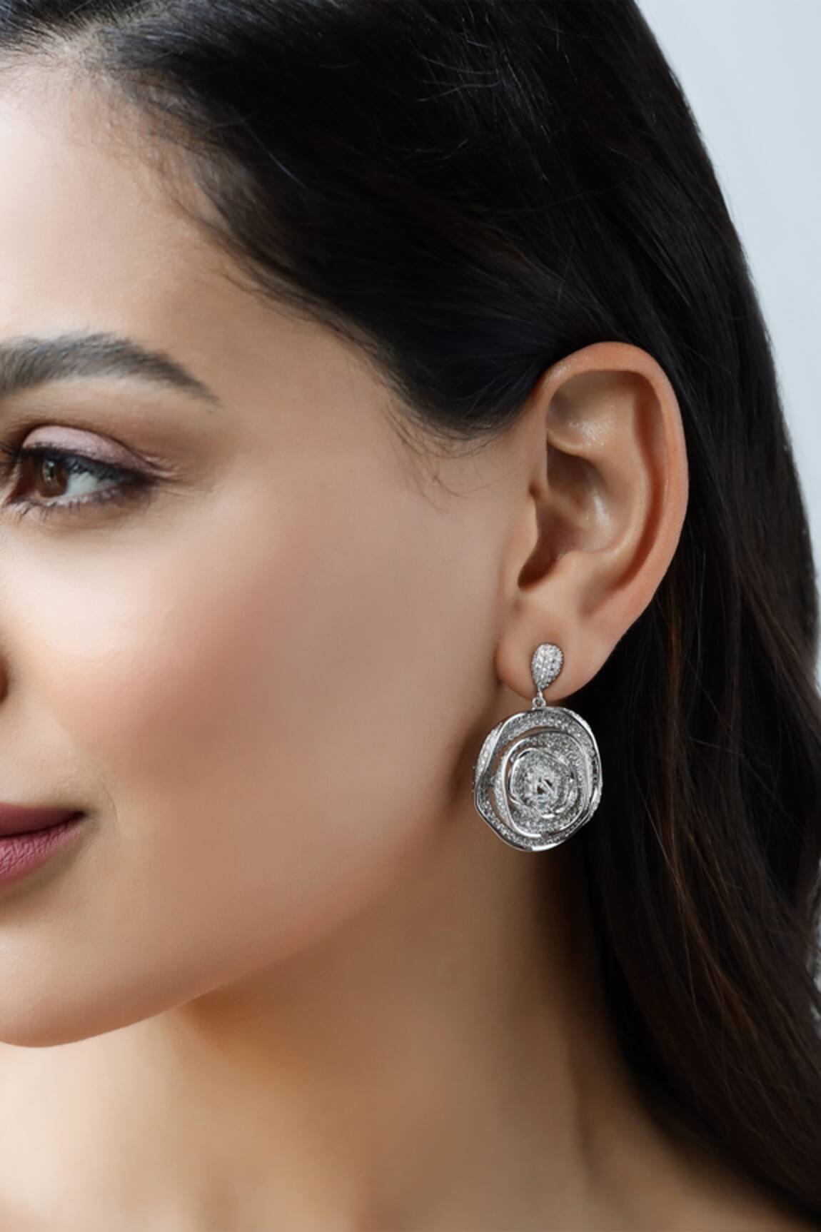 Shazé Flame of the Forest Rose Embellished Earrings 